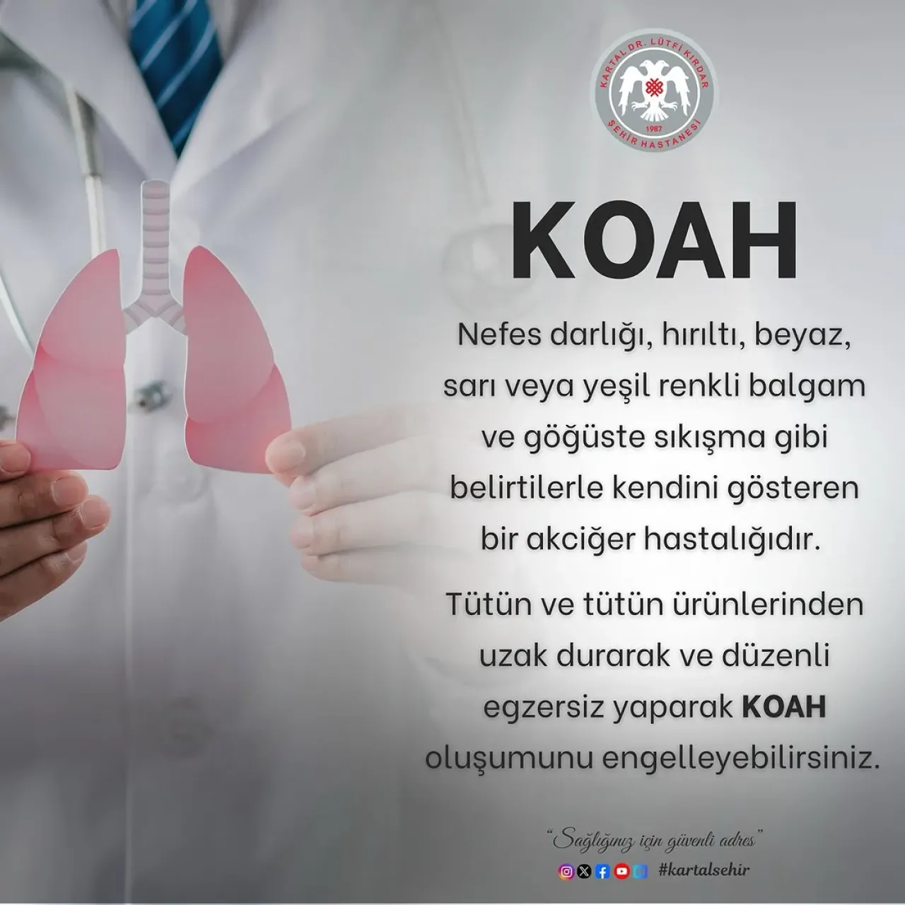 İstanbul Kartal Şhhm. Prof. Dr. Cemil Taşkınoğlu Şehir Hastanesi'nden KOAH Uyarısı İstanbul Kartal Şhhm. Prof. Dr. Cemil Taşkınoğlu Şehir Hastanesi'nden KOAH Uyarısı