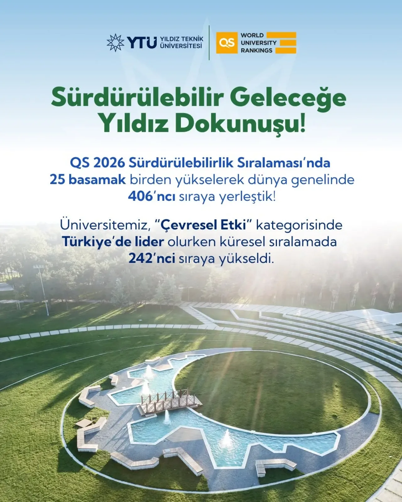 Yıldız Teknik Üniversitesi, QS Sürdürülebilirlik Sıralamasında Büyük Yükseliş Gösterdi Yıldız Teknik Üniversitesi, QS Sürdürülebilirlik Sıralamasında Büyük Yükseliş Gösterdi