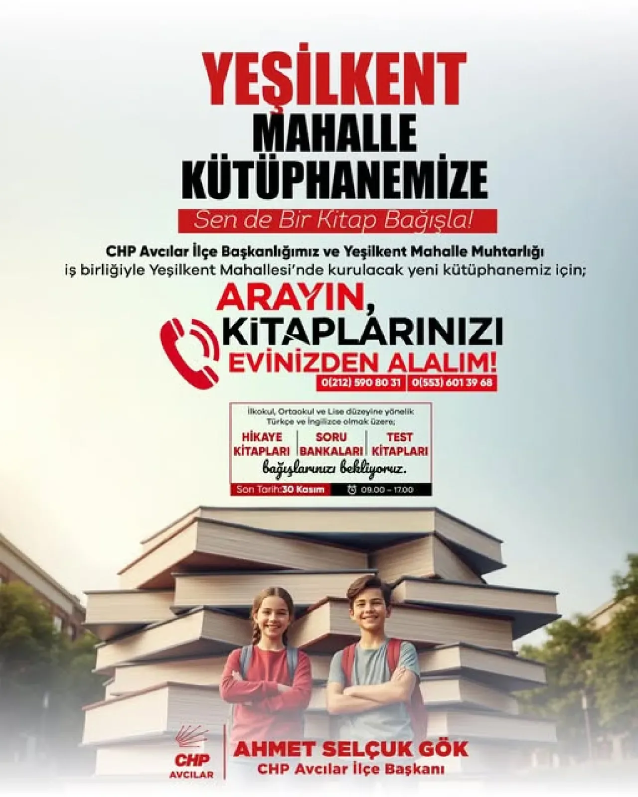 CHP Avcılar'dan Yeşilkent Mahallesi'ne Kütüphane için Kitap Bağışı Kampanyası CHP Avcılar'dan Yeşilkent Mahallesi'ne Kütüphane için Kitap Bağışı Kampanyası