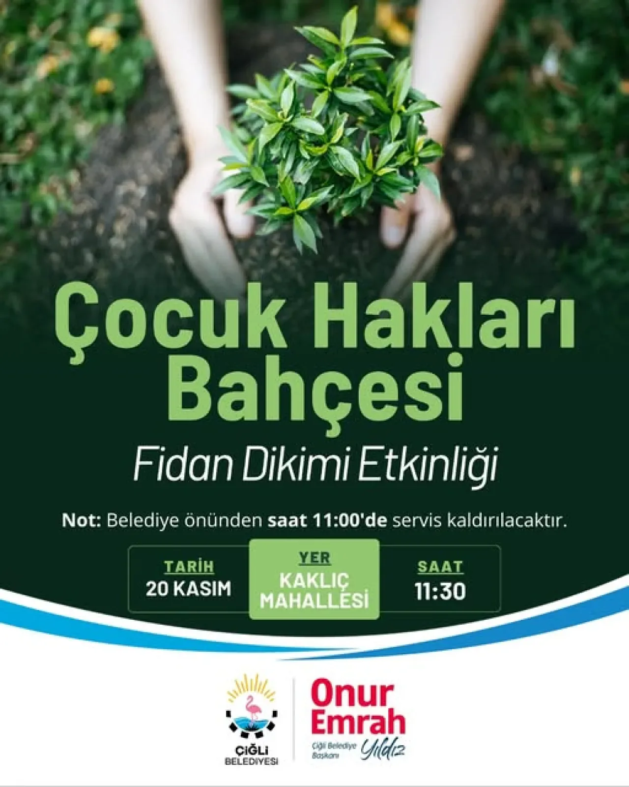 İzmir Çiğli'de Çocuk Hakları Bahçesi İçin Fidan Dikimi İzmir Çiğli'de Çocuk Hakları Bahçesi İçin Fidan Dikimi