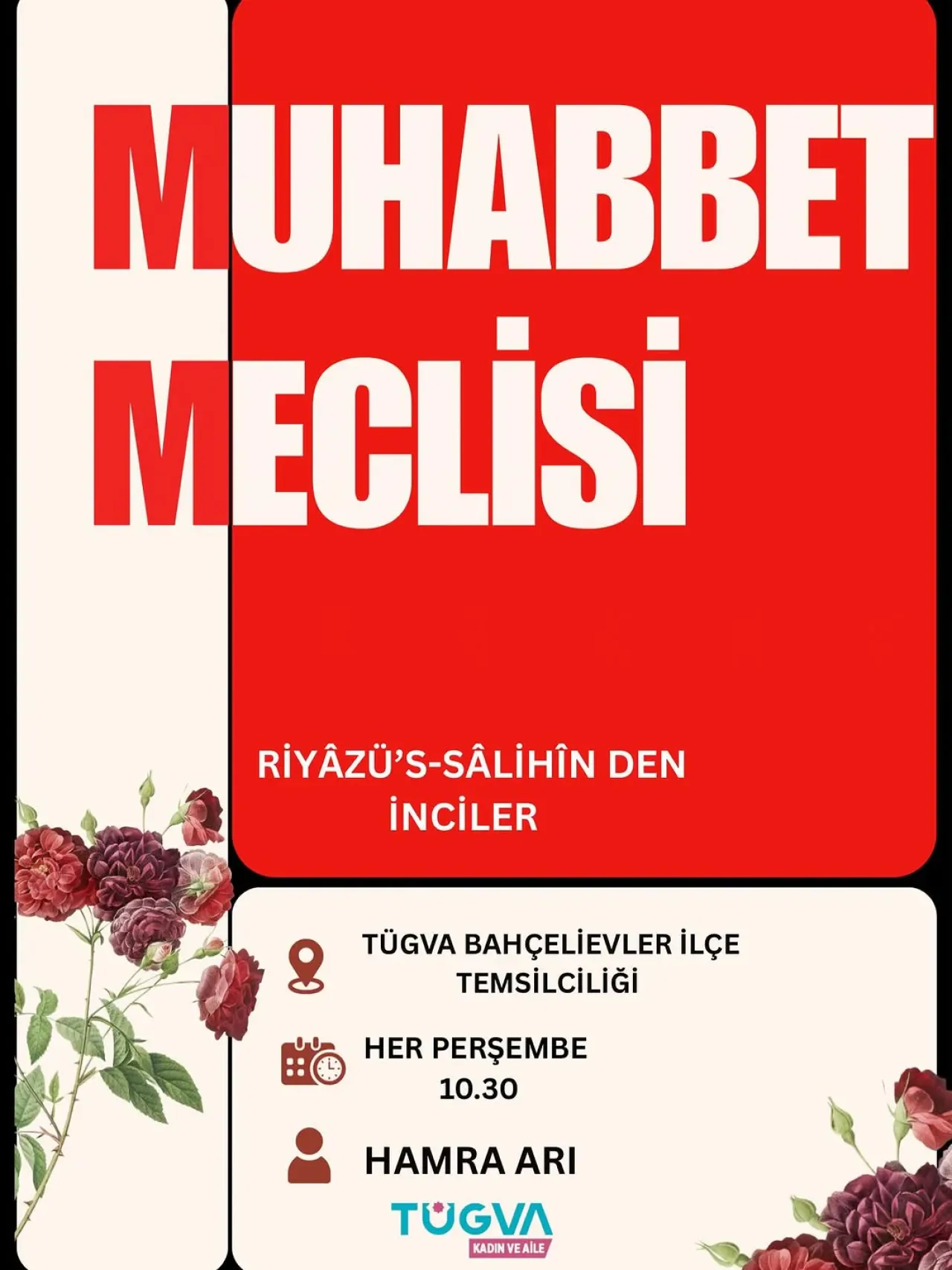 TÜGVA Bahçelievler'de Gençlere Yönelik Riyazü's-Salihin Dersleri Başladı TÜGVA Bahçelievler'de Gençlere Yönelik Riyazü's-Salihin Dersleri Başladı
