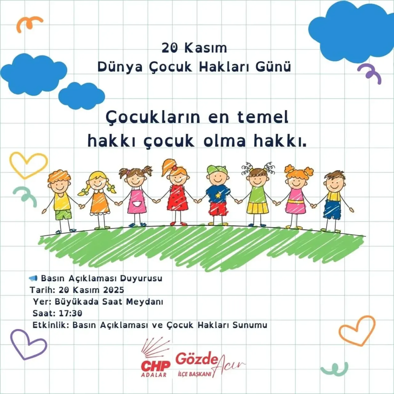Dünya Çocuk Hakları Günü'nde Adalar'da Farkındılık Buluşması Dünya Çocuk Hakları Günü'nde Adalar'da Farkındılık Buluşması