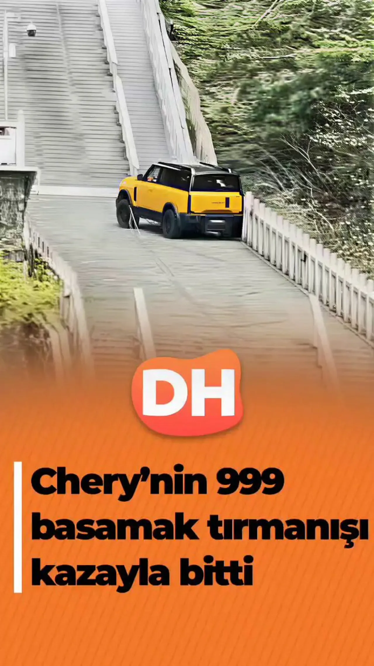 Chery Marka Araç Tarihi Merdivenlere Zarar Verdi Chery Marka Araç Tarihi Merdivenlere Zarar Verdi