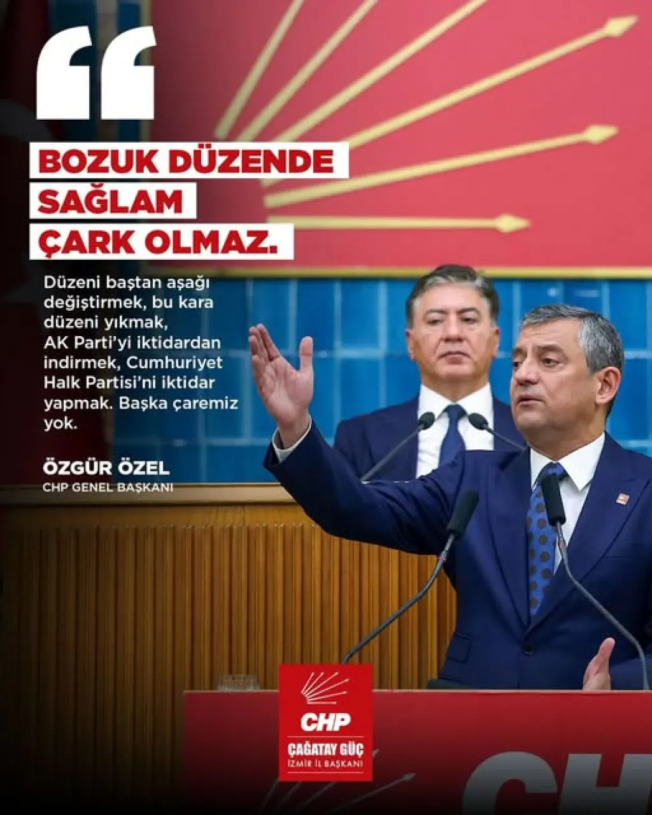 CHP İzmir İl Başkanı Çağatay Güç: Bozuk Düzende Sağlam Çark Olmaz CHP İzmir İl Başkanı Çağatay Güç: Bozuk Düzende Sağlam Çark Olmaz