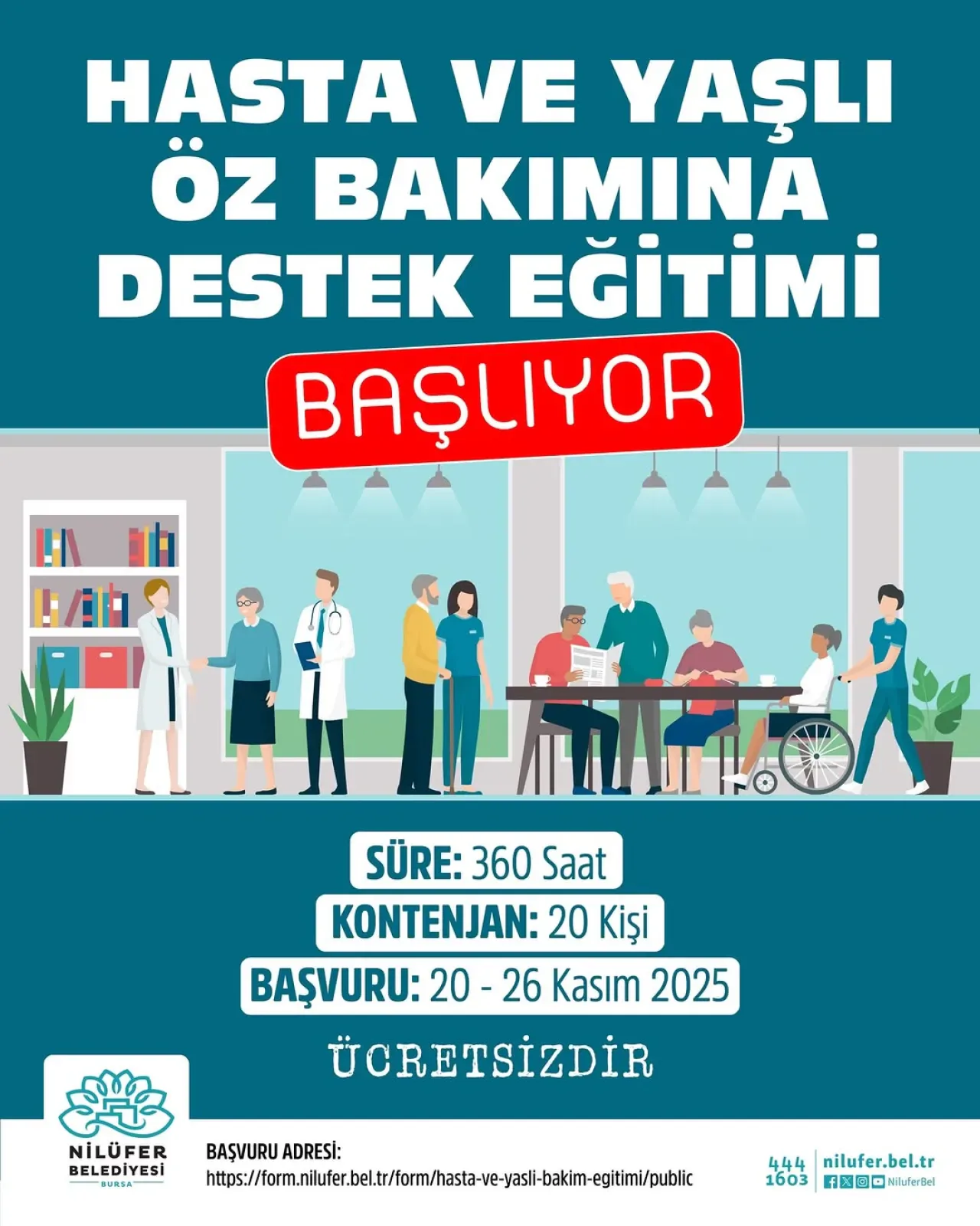 Bursa Nilüfer'de Ücretsiz Hasta ve Yaşlı Bakım Eğitimi Başlıyor Bursa Nilüfer'de Ücretsiz Hasta ve Yaşlı Bakım Eğitimi Başlıyor