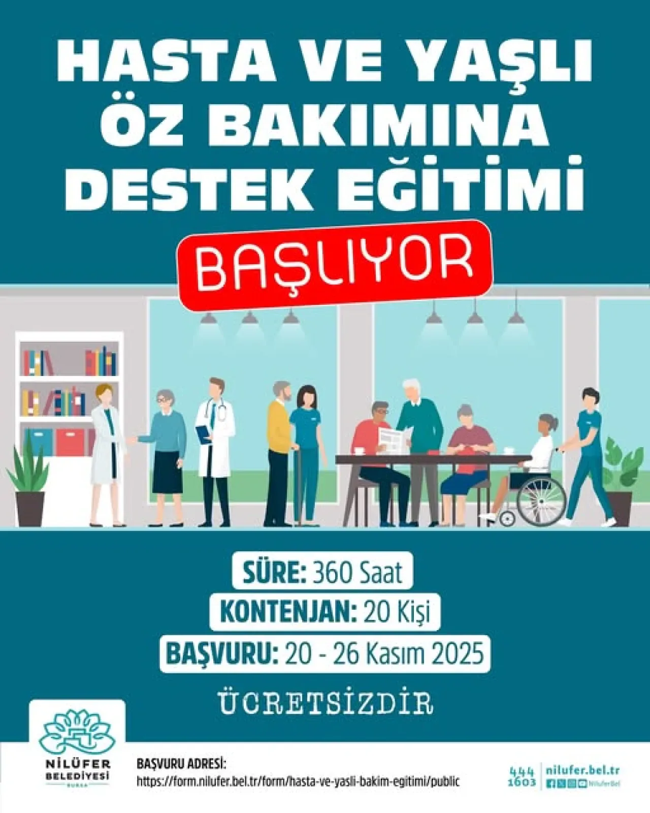 Nilüfer'de Hasta ve Yaşlı Bakımı Eğitimi Başlıyor: Ücretsiz ve Sertifikalı Nilüfer'de Hasta ve Yaşlı Bakımı Eğitimi Başlıyor: Ücretsiz ve Sertifikalı