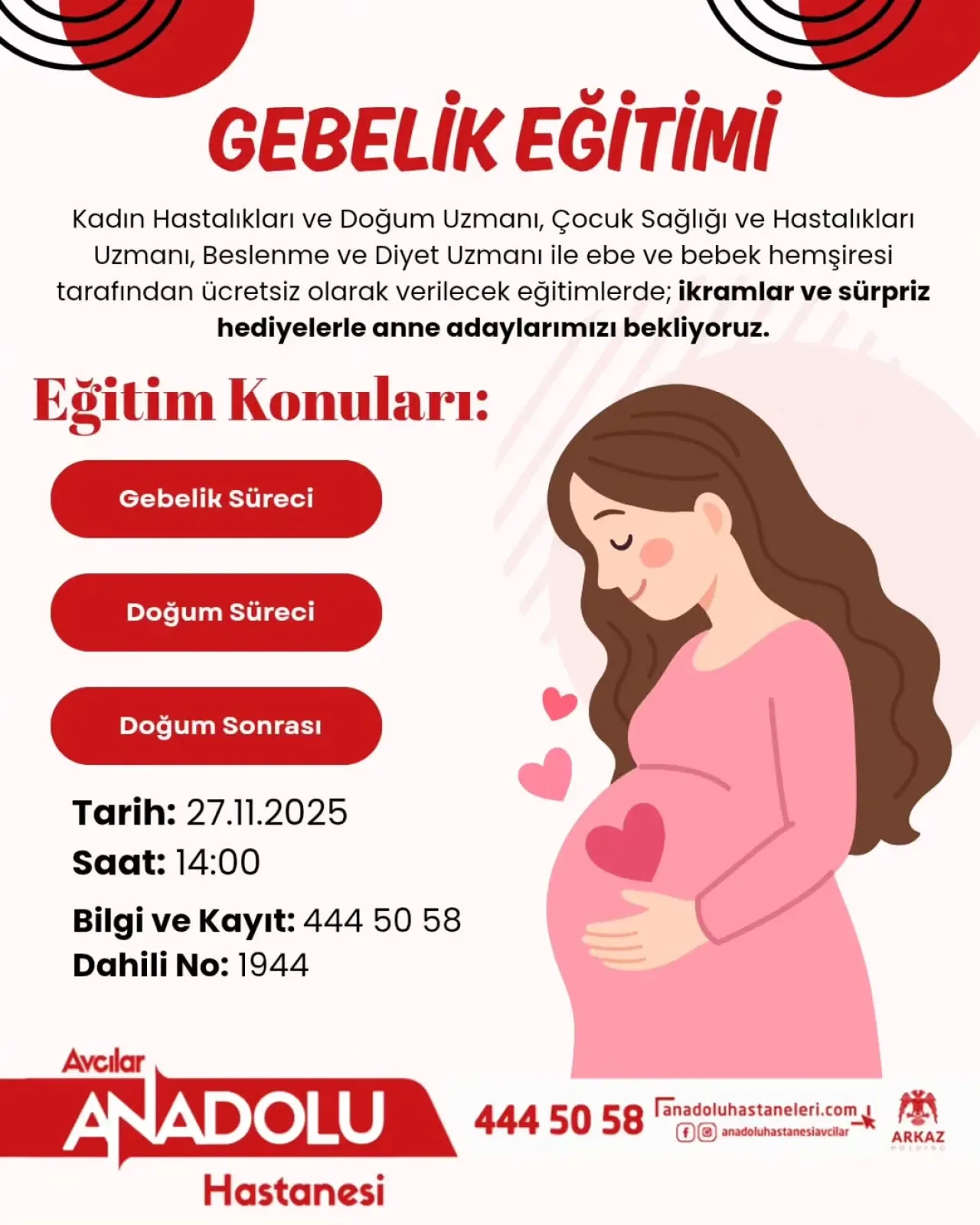 Avcılar Anadolu Hastanesi'nden Anne Adaylarına Ücretsiz Gebelik Eğitimi Avcılar Anadolu Hastanesi'nden Anne Adaylarına Ücretsiz Gebelik Eğitimi