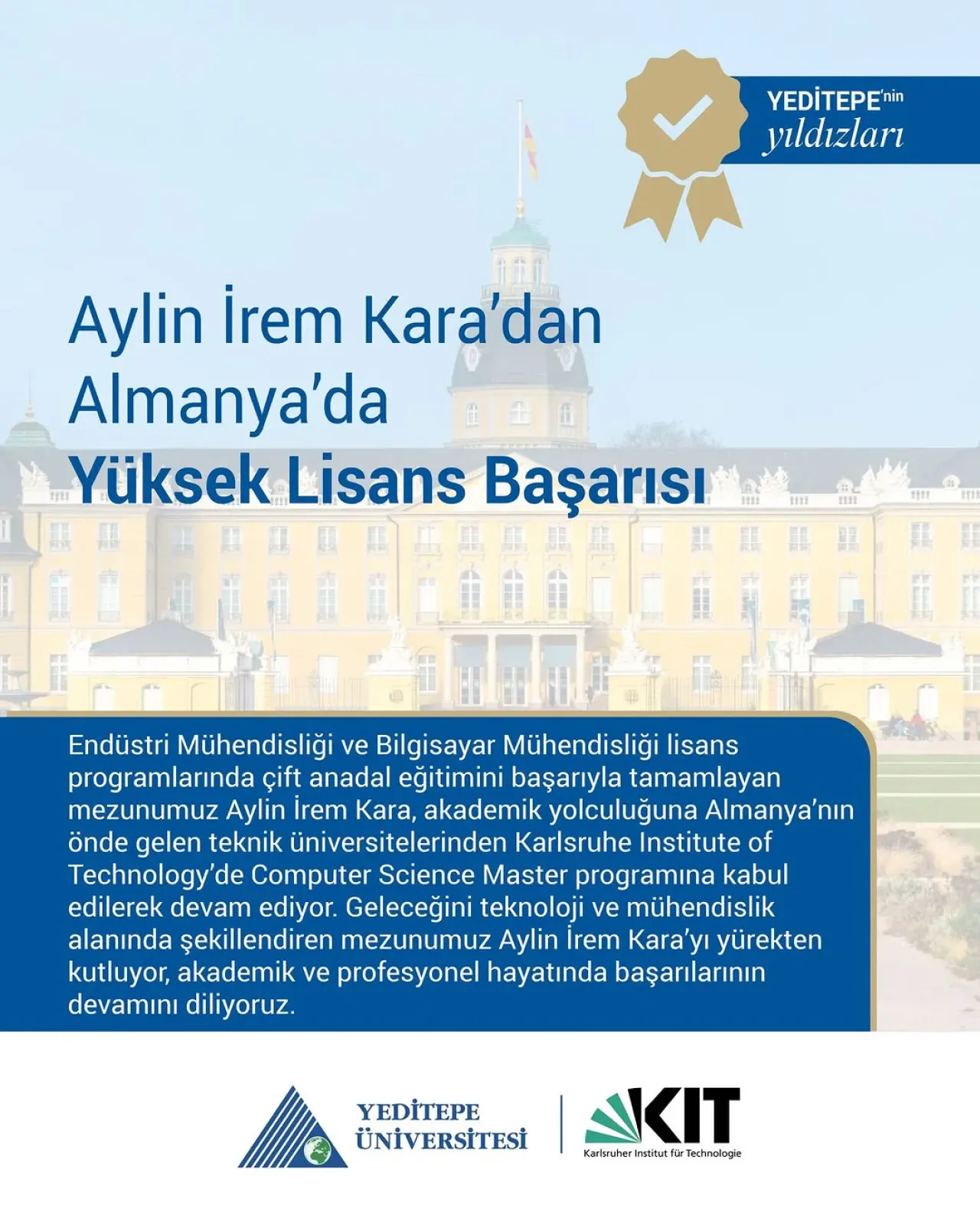 Yeditepe Üniversitesi Mezunu Aylin İrem Kara, Almanya'da Yüksek Lisans Fırsatı Yakaladı Yeditepe Üniversitesi Mezunu Aylin İrem Kara, Almanya'da Yüksek Lisans Fırsatı Yakaladı