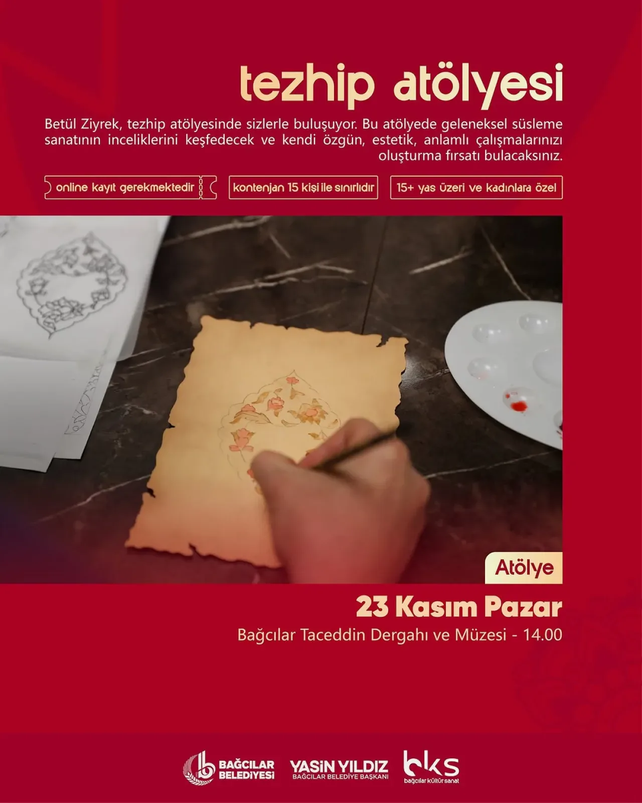 Bağcılar'da Tezhip Atölyesi Kayıtları Yoğun İlgi Gördü Bağcılar'da Tezhip Atölyesi Kayıtları Yoğun İlgi Gördü