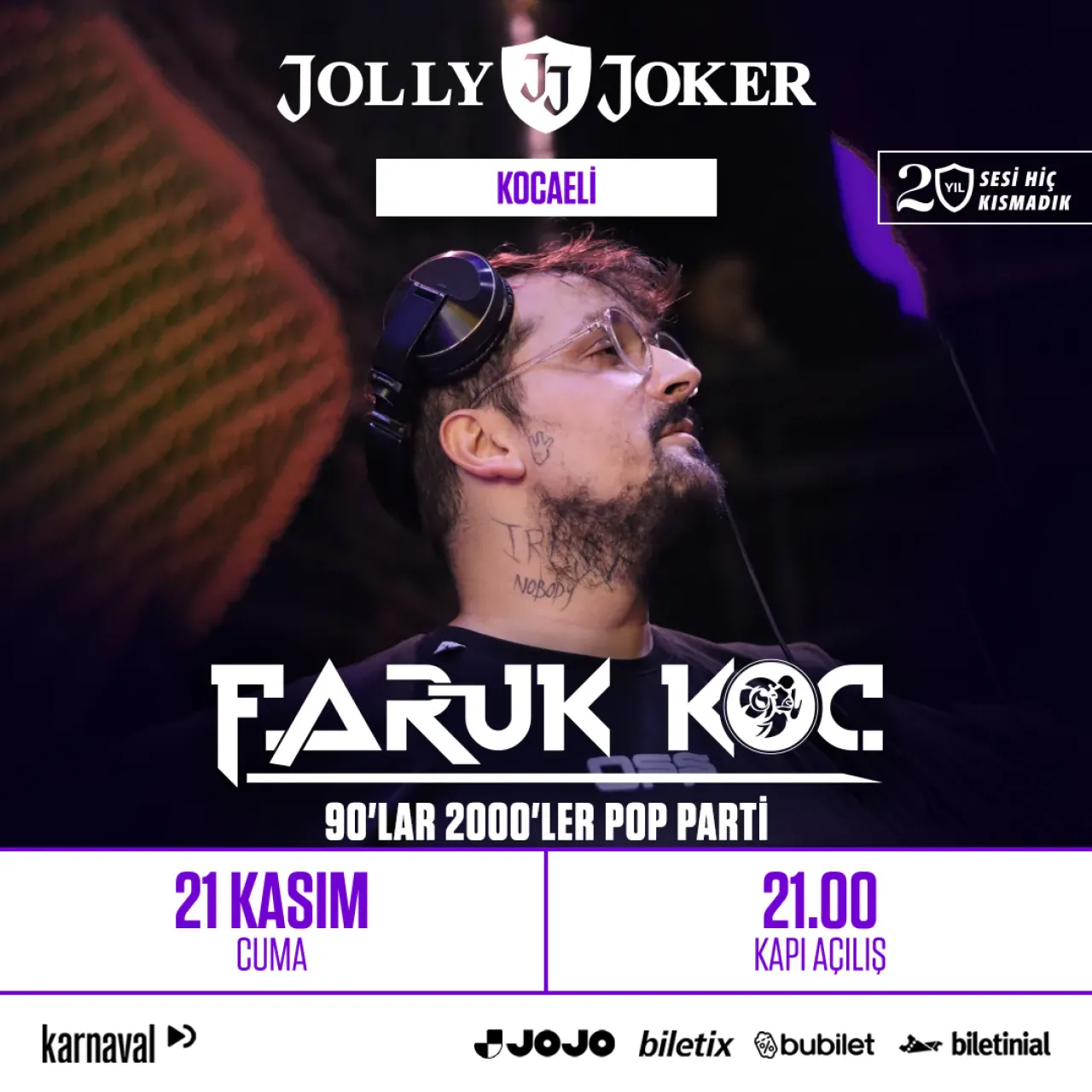 DJ Faruk Koç, 21 Kasım'da Jolly Joker Kocaeli'nde 90'lar ve 2000'ler Pop Partisi'ne Geliyor DJ Faruk Koç, 21 Kasım'da Jolly Joker Kocaeli'nde 90'lar ve 2000'ler Pop Partisi'ne Geliyor