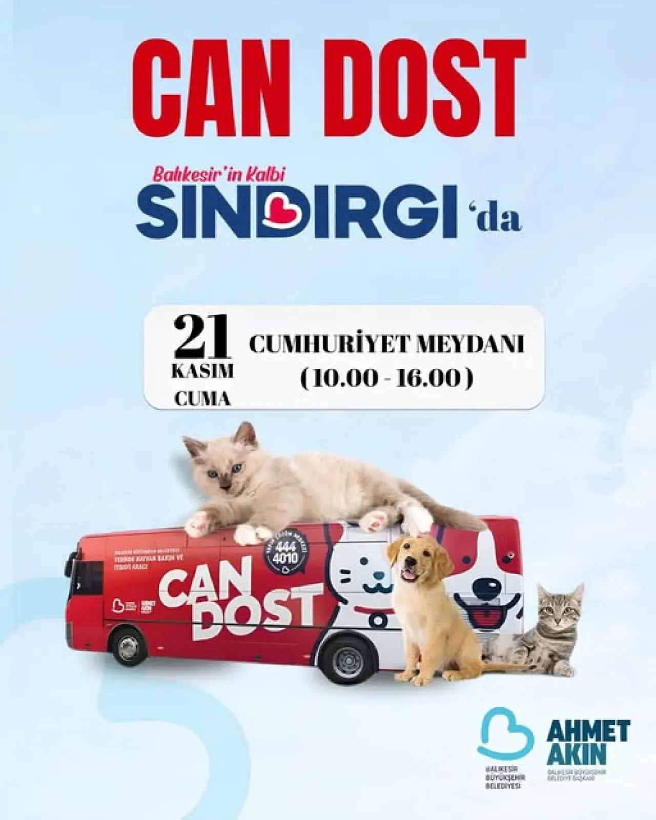 Sındırgı'da Ücretsiz Veteriner Hizmeti: Can Dost Aracı Cumhuriyet Meydanı'nda Sındırgı'da Ücretsiz Veteriner Hizmeti: Can Dost Aracı Cumhuriyet Meydanı'nda