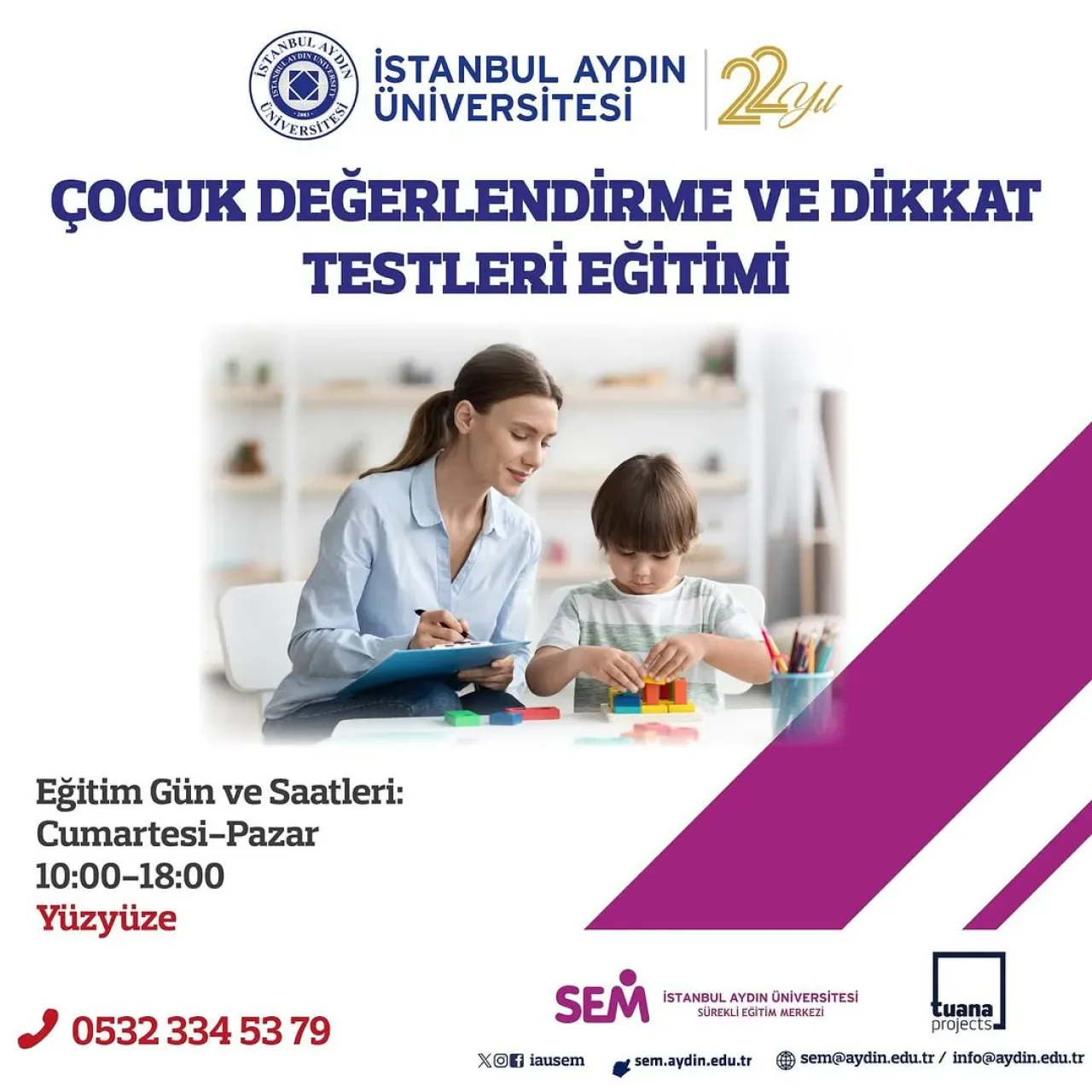 İstanbul Aydın Üniversitesi'nde Çocuk Değerlendirme ve Dikkat Testleri Eğitimi Düzenleniyor İstanbul Aydın Üniversitesi'nde Çocuk Değerlendirme ve Dikkat Testleri Eğitimi Düzenleniyor