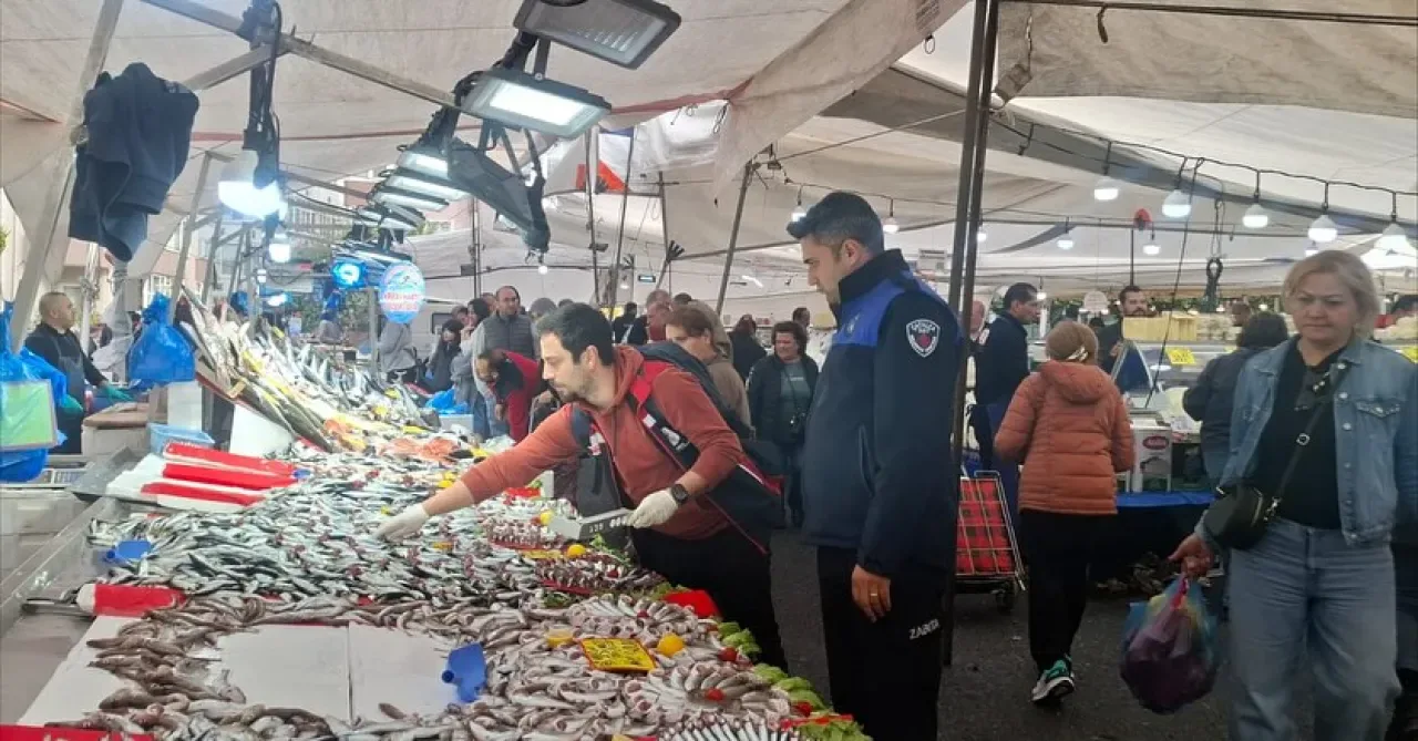 Çatalca'da Halk Pazarında Balık Denetimi Çatalca'da Halk Pazarında Balık Denetimi
