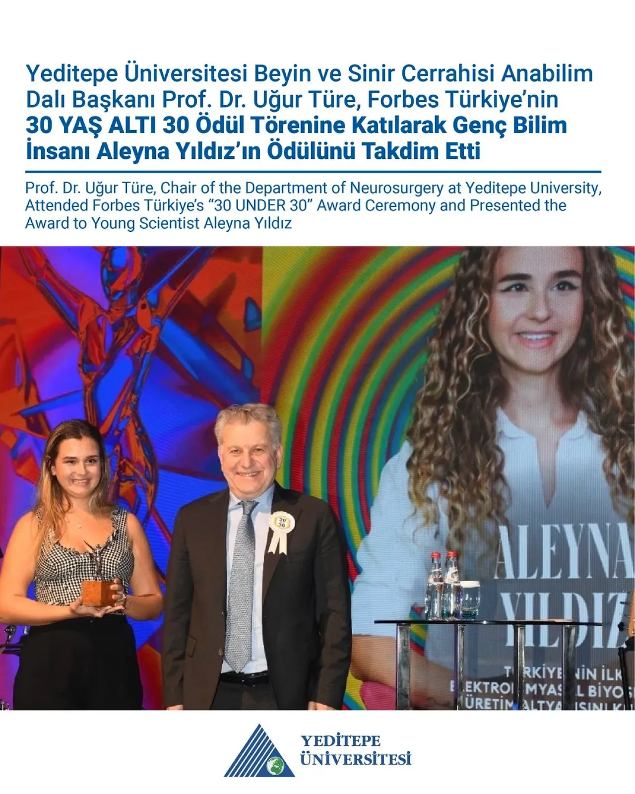 Yeditepe Üniversitesi'nden Genç Bilim İnsanı Aleyna Yıldız, Forbes 30 Yaş Altı 30 Ödülü'nü Aldı Yeditepe Üniversitesi'nden Genç Bilim İnsanı Aleyna Yıldız, Forbes 30 Yaş Altı 30 Ödülü'nü Aldı