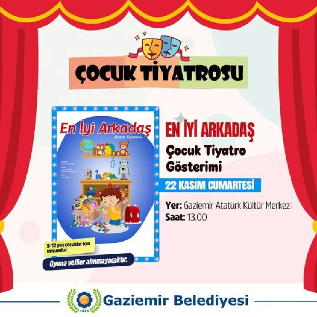 Gaziemir'de Çocuklar İçin Özel Tiyatro Gösterimi: "En İyi Arkadaş" Gaziemir'de Çocuklar İçin Özel Tiyatro Gösterimi: "En İyi Arkadaş"