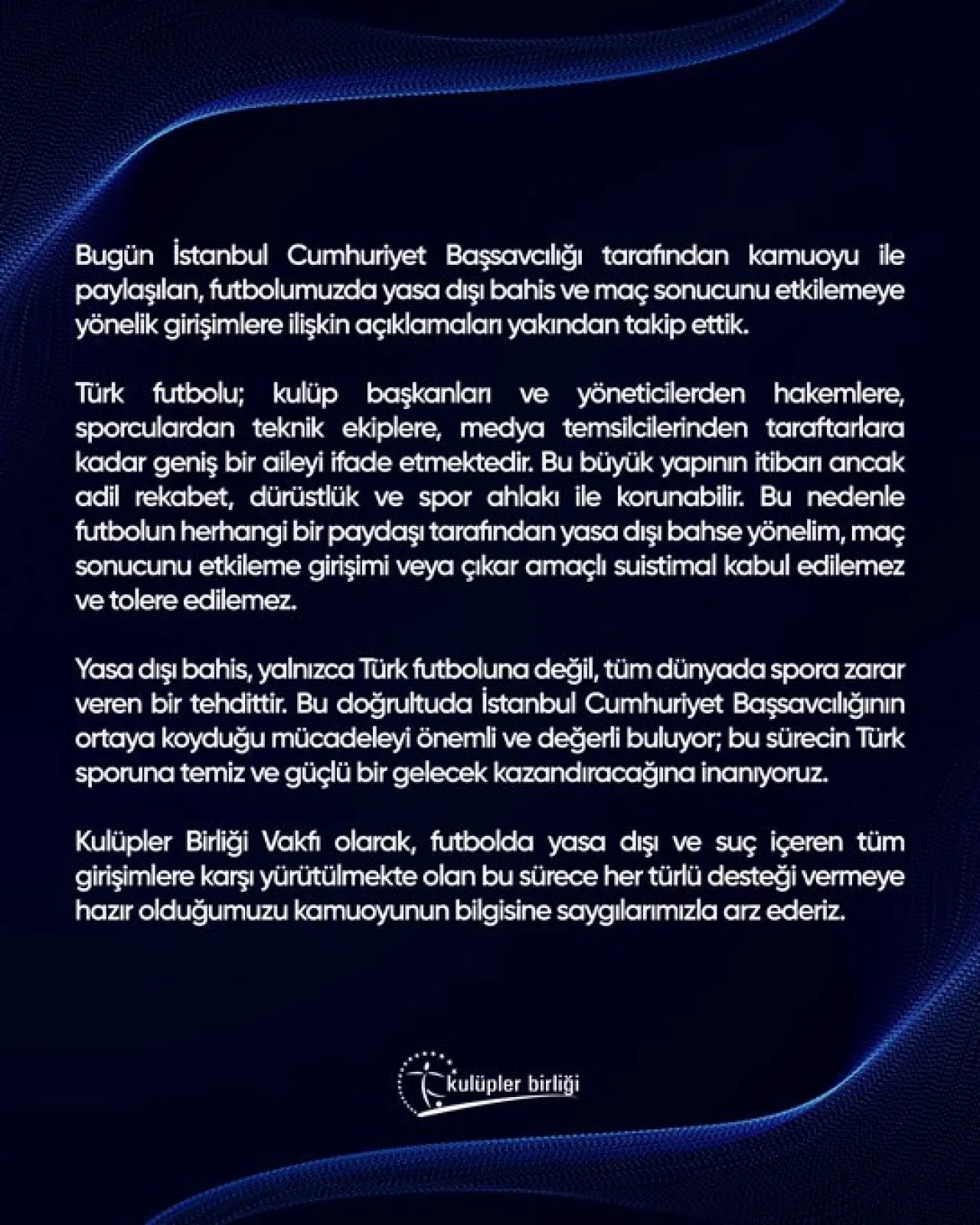 Türk Sporunda Yasa Dışı Bahis İle Mücadeleye Destek Türk Sporunda Yasa Dışı Bahis İle Mücadeleye Destek