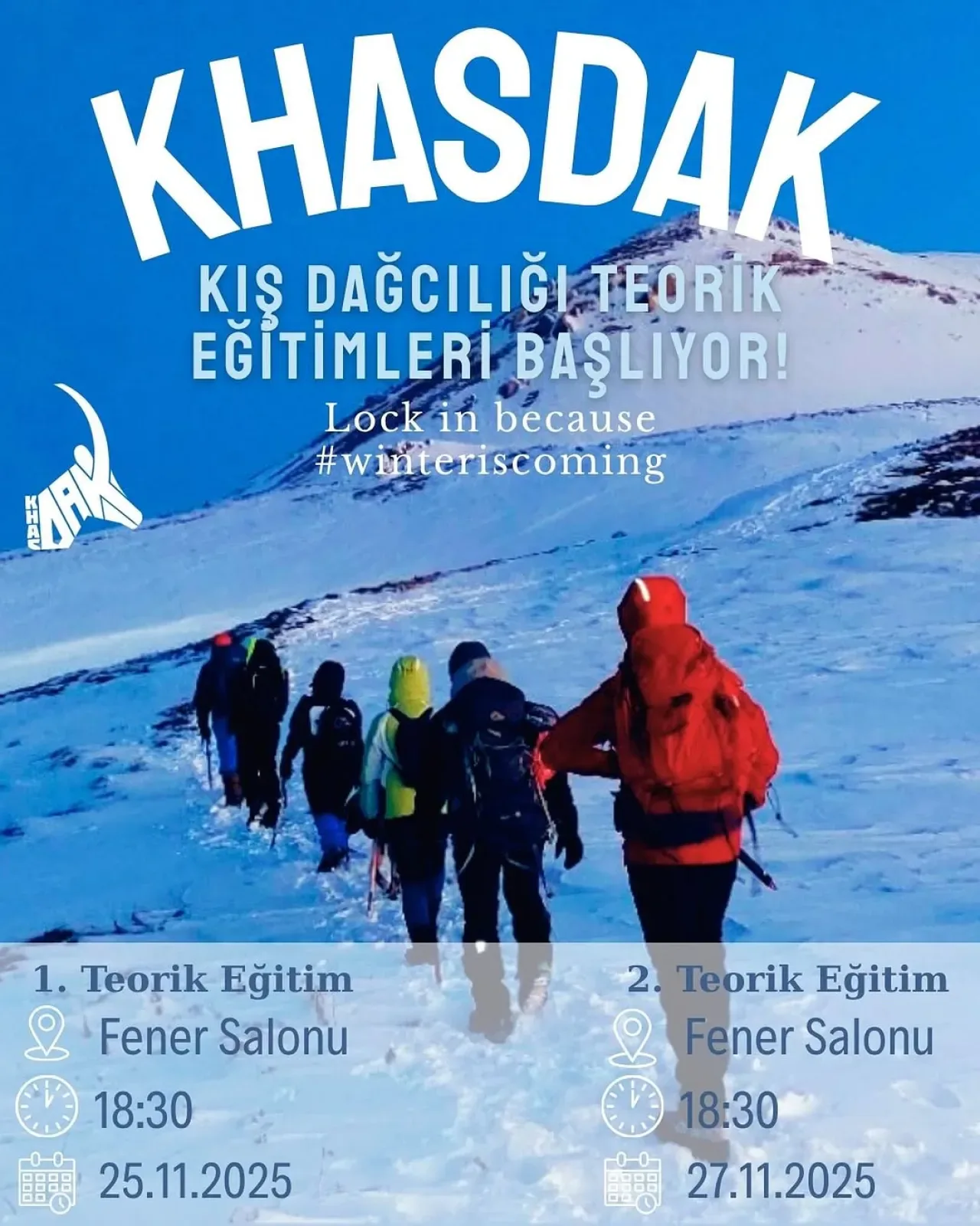 Kadir Has Üniversitesi Dağcılık Kulübü'nde Kış Eğitimleri Başlıyor Kadir Has Üniversitesi Dağcılık Kulübü'nde Kış Eğitimleri Başlıyor