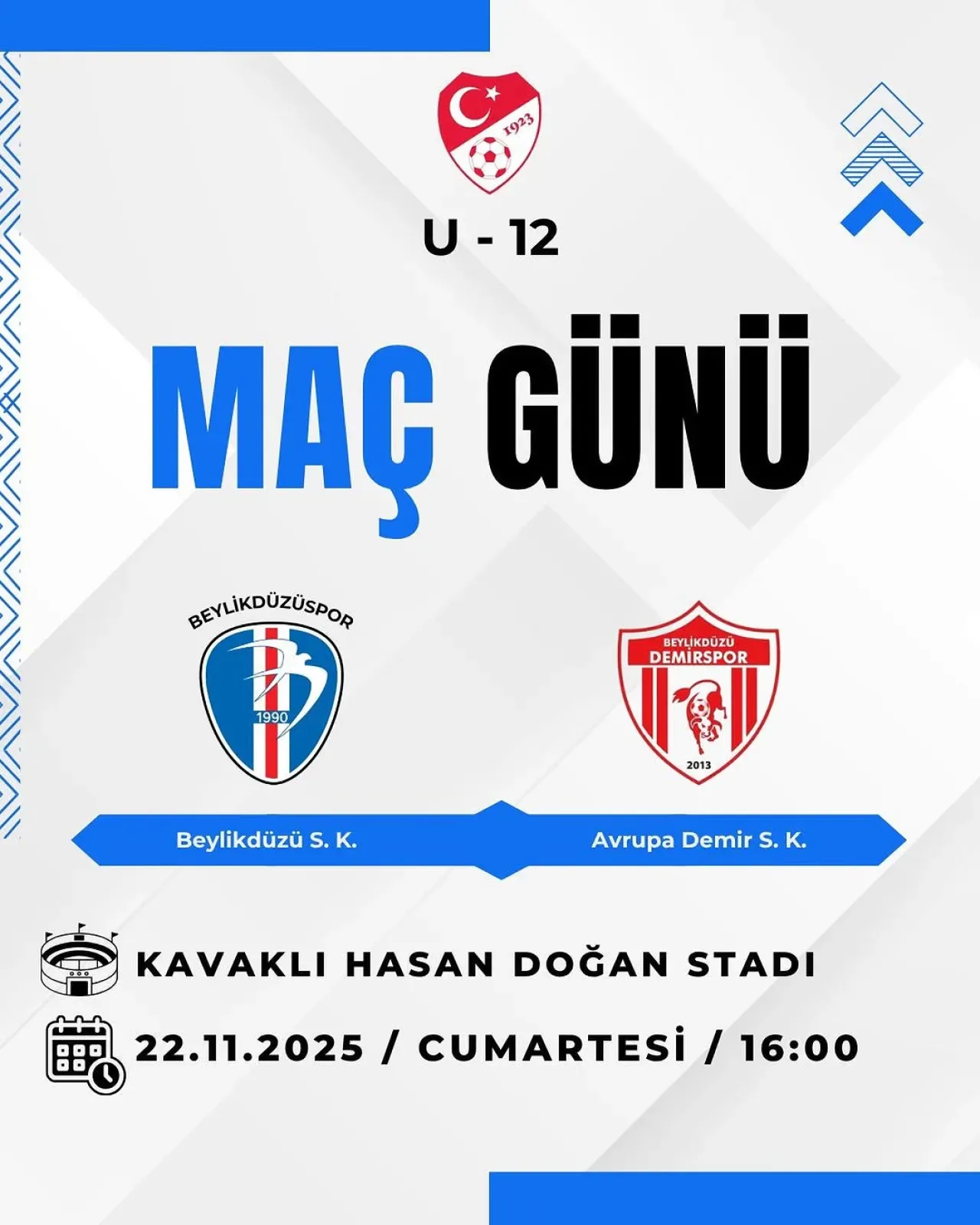 Beylikdüzü Spor Kulübü U12 Takımı Cumartesi Günü Avrupa Demir Spor Karşılaşmasına Hazırlanıyor Beylikdüzü Spor Kulübü U12 Takımı Cumartesi Günü Avrupa Demir Spor Karşılaşmasına Hazırlanıyor