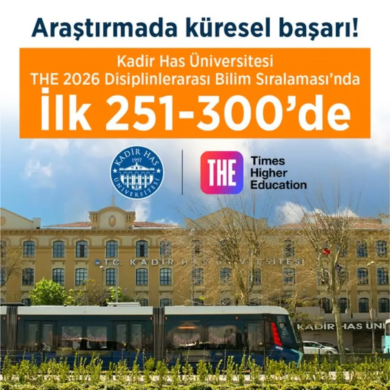 Kadir Has Üniversitesi, THE Disiplinlerarası Bilim Sıralaması'nda Yükselişe Geçti Kadir Has Üniversitesi, THE Disiplinlerarası Bilim Sıralaması'nda Yükselişe Geçti