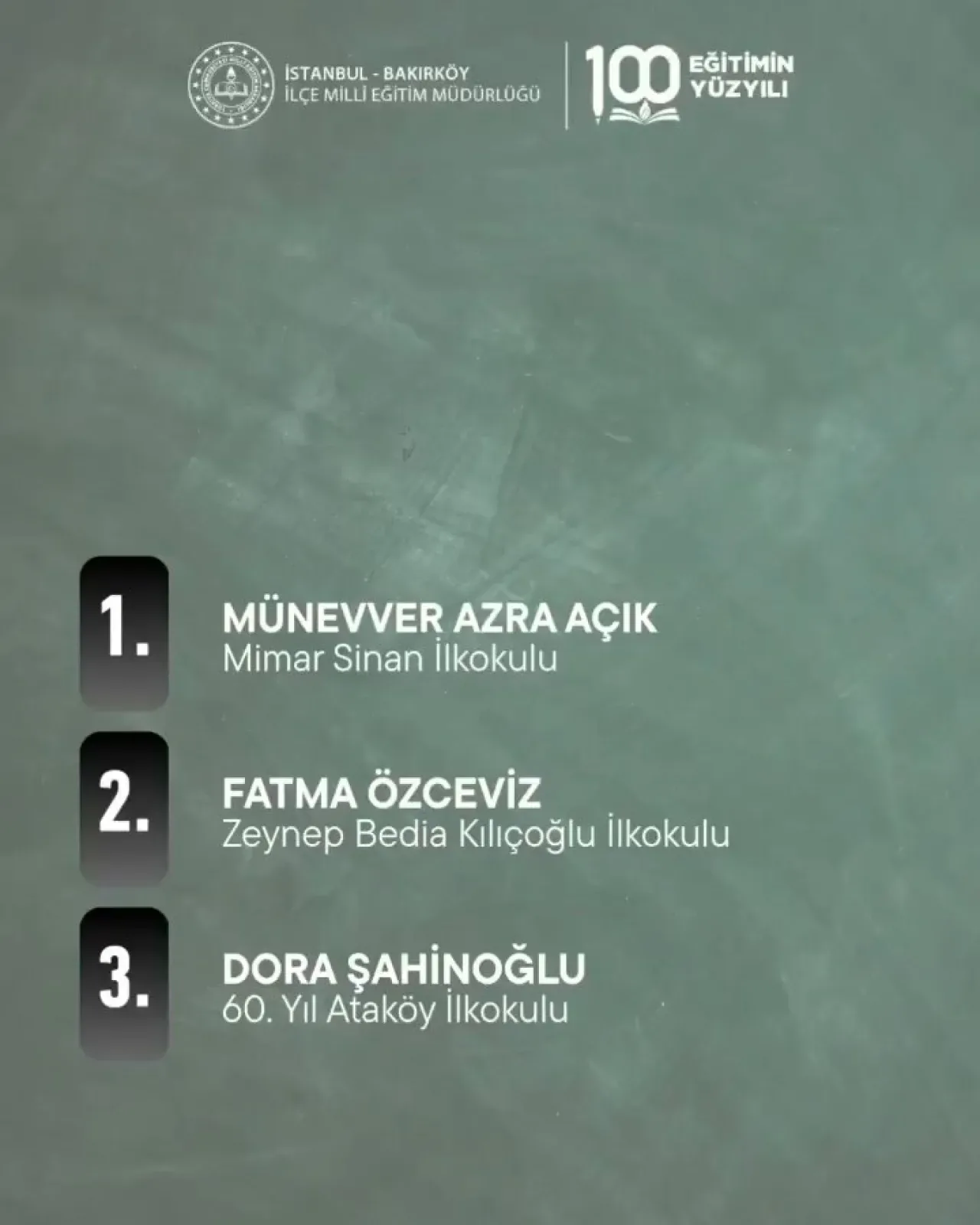 Bakırköy'de 24 Kasım Öğretmenler Günü Yarışmasında Dereceye Giren Öğrenciler Ödüllendirildi Bakırköy'de 24 Kasım Öğretmenler Günü Yarışmasında Dereceye Giren Öğrenciler Ödüllendirildi