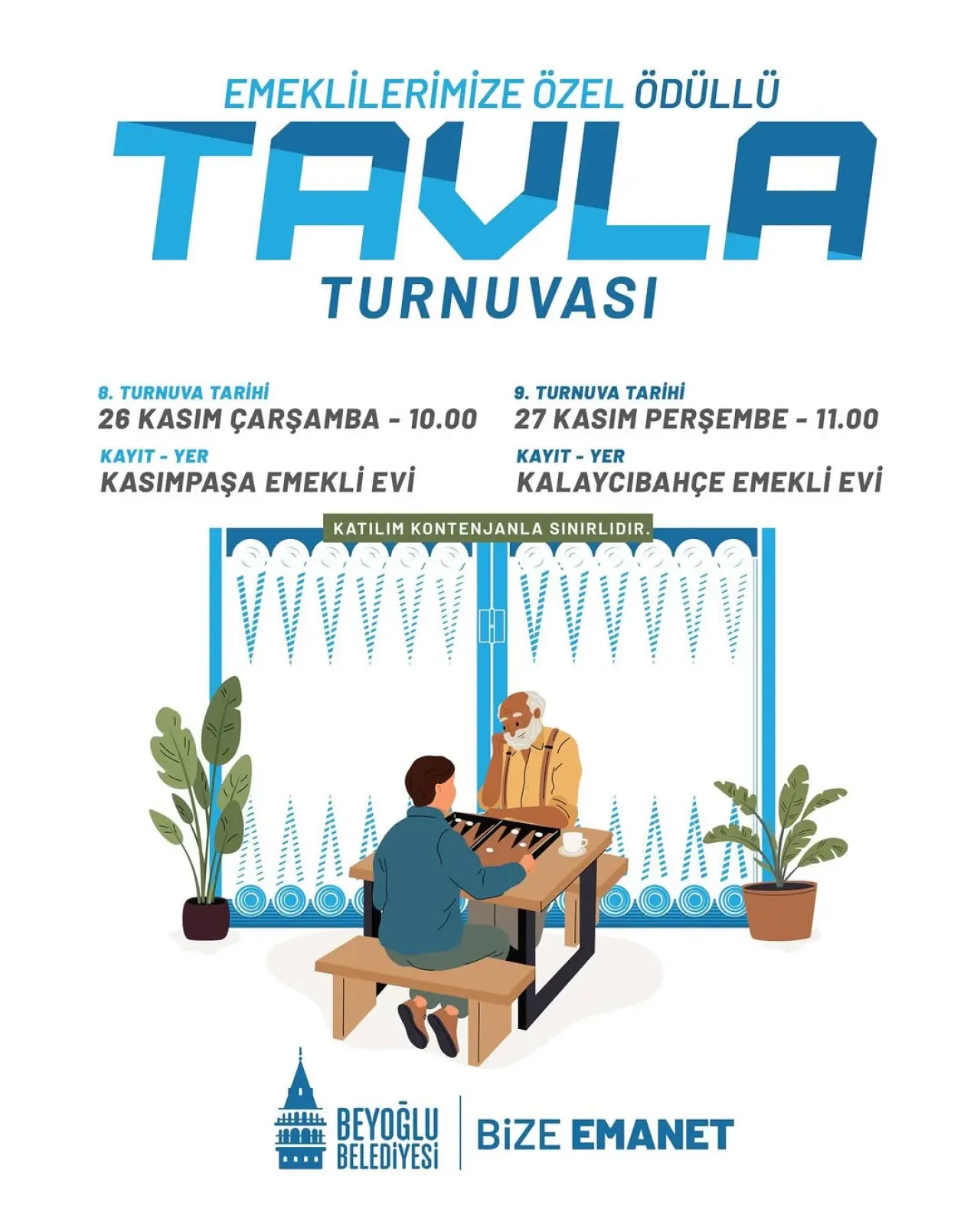 Beyoğlu'nda Emeklilere Özel Tavla Turnuvası Düzenleniyor Beyoğlu'nda Emeklilere Özel Tavla Turnuvası Düzenleniyor