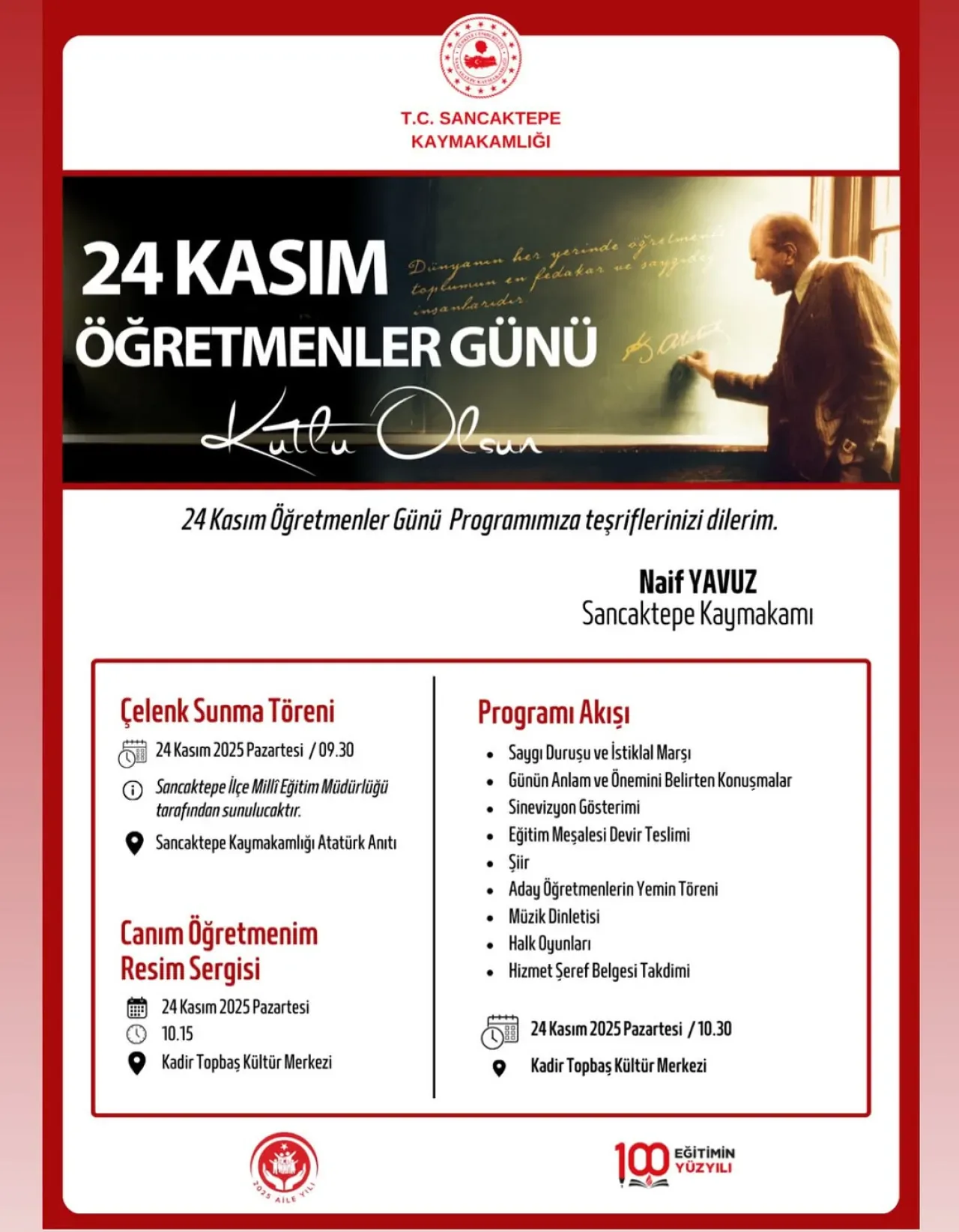 Sancaktepe'de 24 Kasım Öğretmenler Günü Coşkusu Sancaktepe'de 24 Kasım Öğretmenler Günü Coşkusu