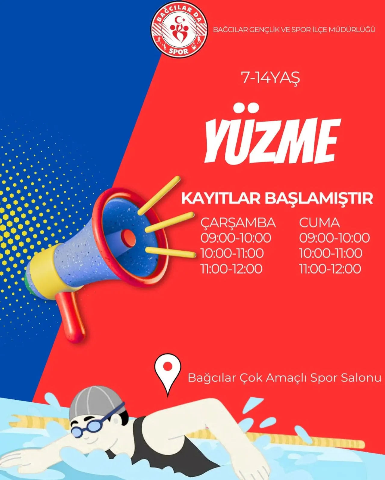 Bağcılar'da 7-14 Yaş Grubu İçin Yüzme Kursu Kayıtları Başladı Bağcılar'da 7-14 Yaş Grubu İçin Yüzme Kursu Kayıtları Başladı