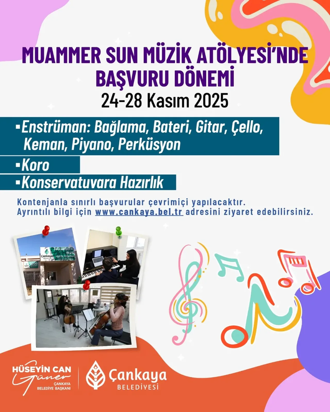 Çankaya Belediyesi Muammer Sun Müzik Atölyesi'nde Yeni Dönem Başvuruları Başlıyor Çankaya Belediyesi Muammer Sun Müzik Atölyesi'nde Yeni Dönem Başvuruları Başlıyor