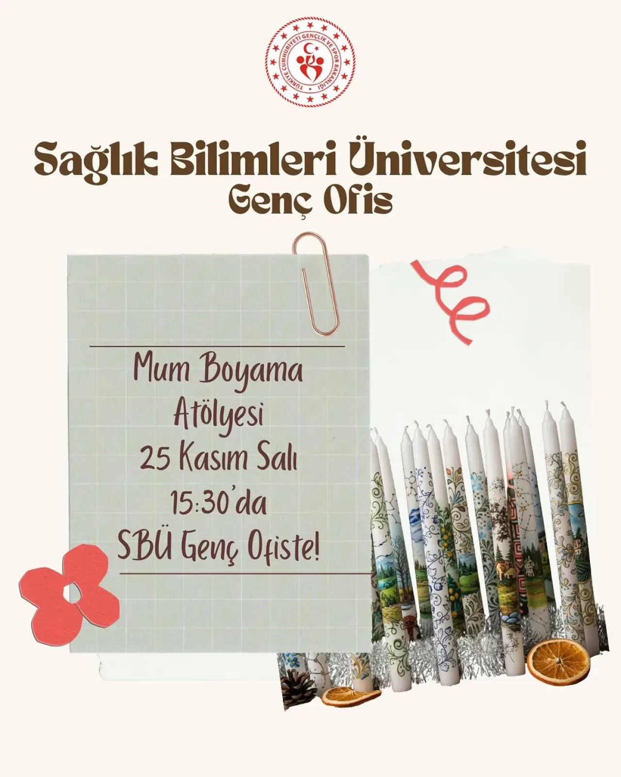 SBÜ Genç Ofis, Öğrencilere Yönelik Ücretsiz Mum Boyama Atölyesi Düzenliyor SBÜ Genç Ofis, Öğrencilere Yönelik Ücretsiz Mum Boyama Atölyesi Düzenliyor