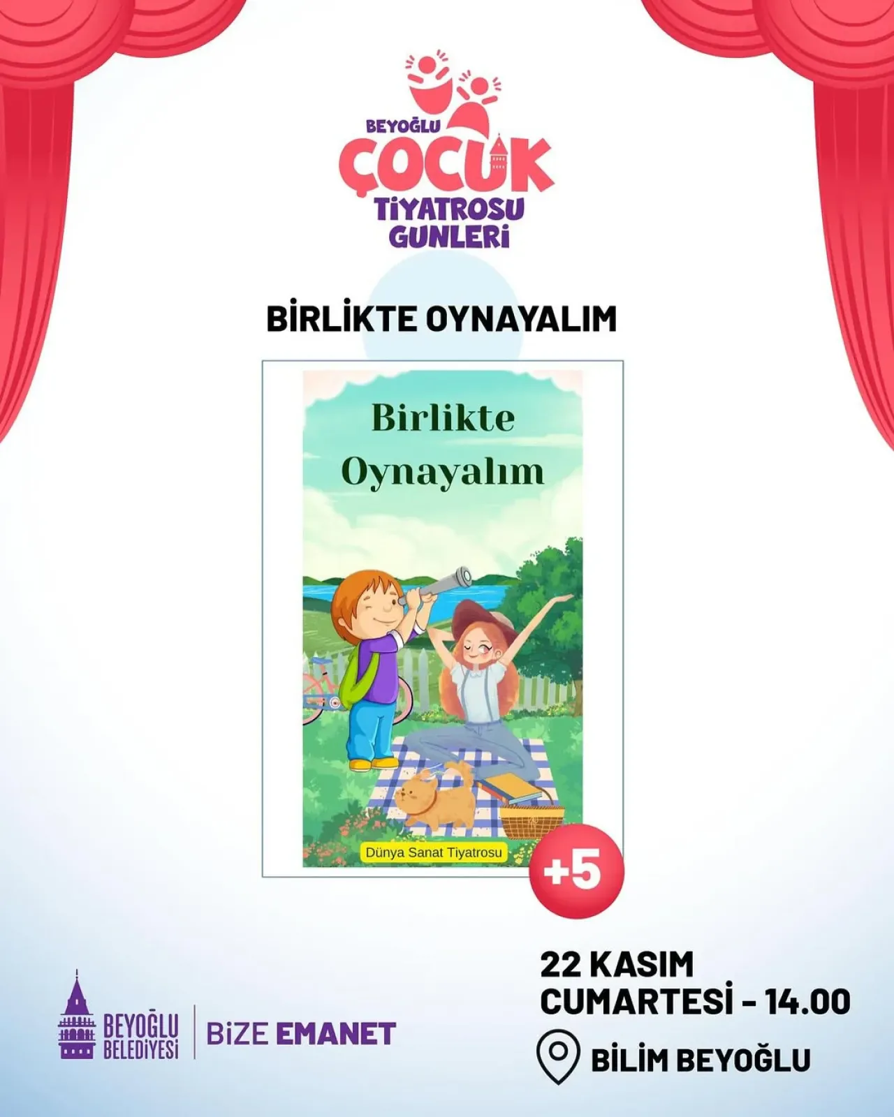Beyoğlu'nda Çocuk Tiyatrosu Günleri Başlıyor: "Birlikte Oynayalım" Sahnelenecek Beyoğlu'nda Çocuk Tiyatrosu Günleri Başlıyor: "Birlikte Oynayalım" Sahnelenecek