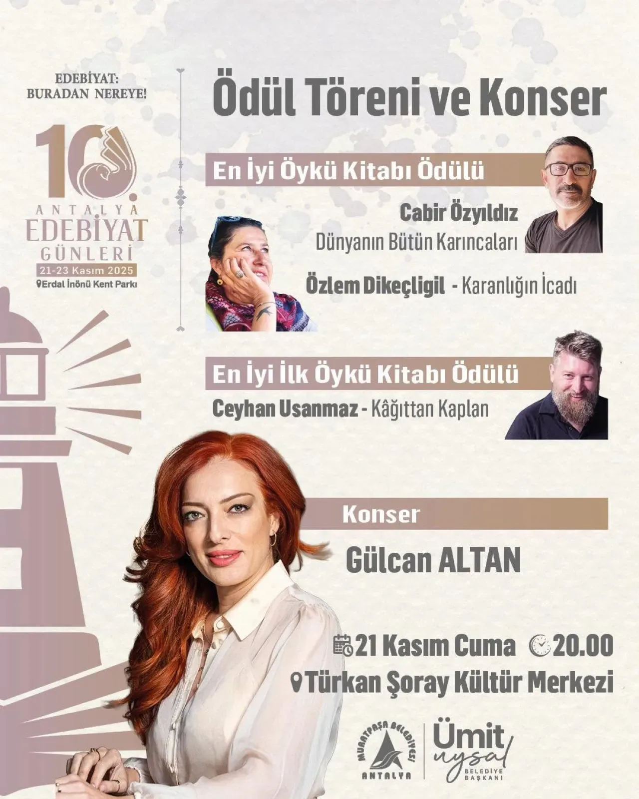 Antalya'da Edebiyatın Kalbi Muratpaşa'da Atıyor: 10. Antalya Edebiyat Günleri Ödülleri Sahiplerini Buldu Antalya'da Edebiyatın Kalbi Muratpaşa'da Atıyor: 10. Antalya Edebiyat Günleri Ödülleri Sahiplerini Buldu
