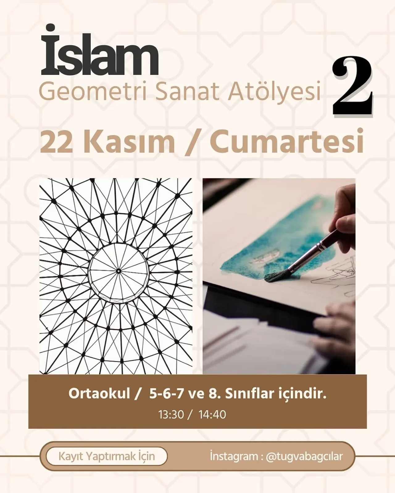 TÜGVA Bağcılar'da Ortaokul Öğrencileri İçin İkinci İslam Geometrisi Atölyesi Düzenleniyor TÜGVA Bağcılar'da Ortaokul Öğrencileri İçin İkinci İslam Geometrisi Atölyesi Düzenleniyor