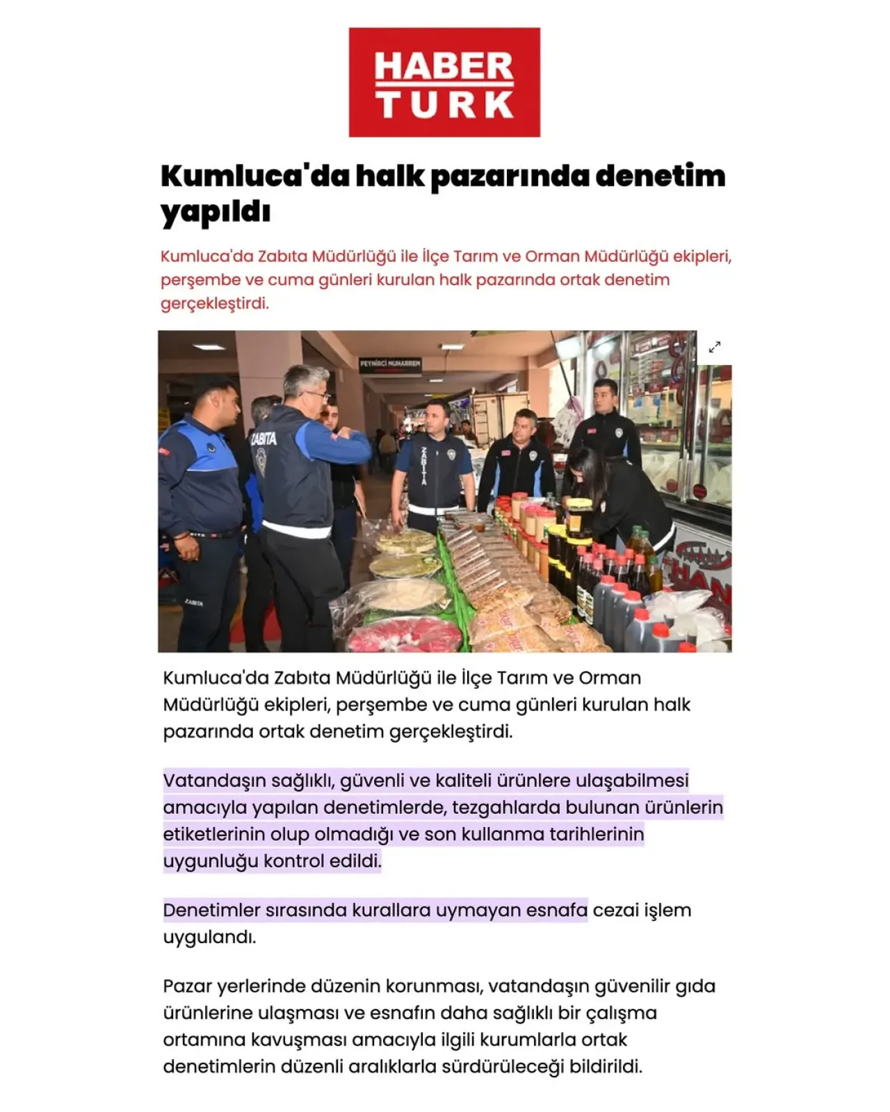Kumluca'da Kapalı Pazar Yerinde Gıda Denetimi Kumluca'da Kapalı Pazar Yerinde Gıda Denetimi