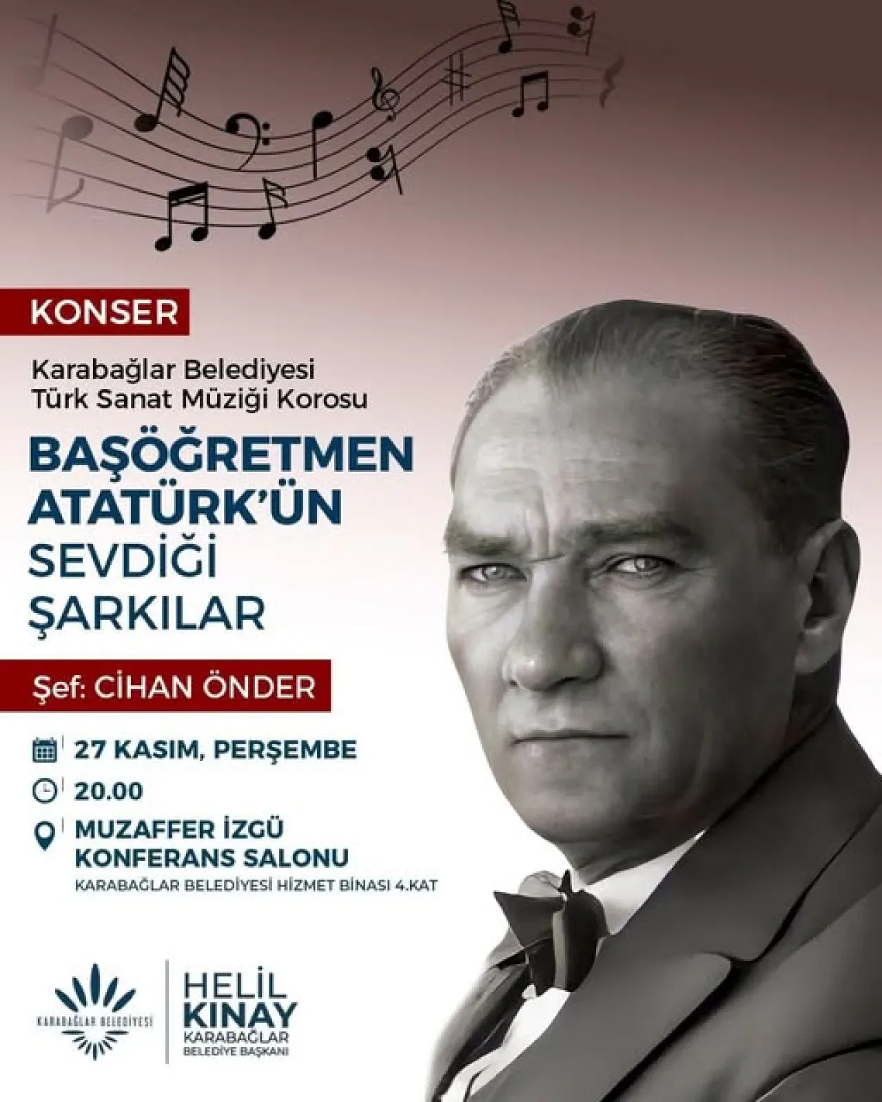 Karabağlar'da Başöğretmen Atatürk Anısına Özel Konser Karabağlar'da Başöğretmen Atatürk Anısına Özel Konser