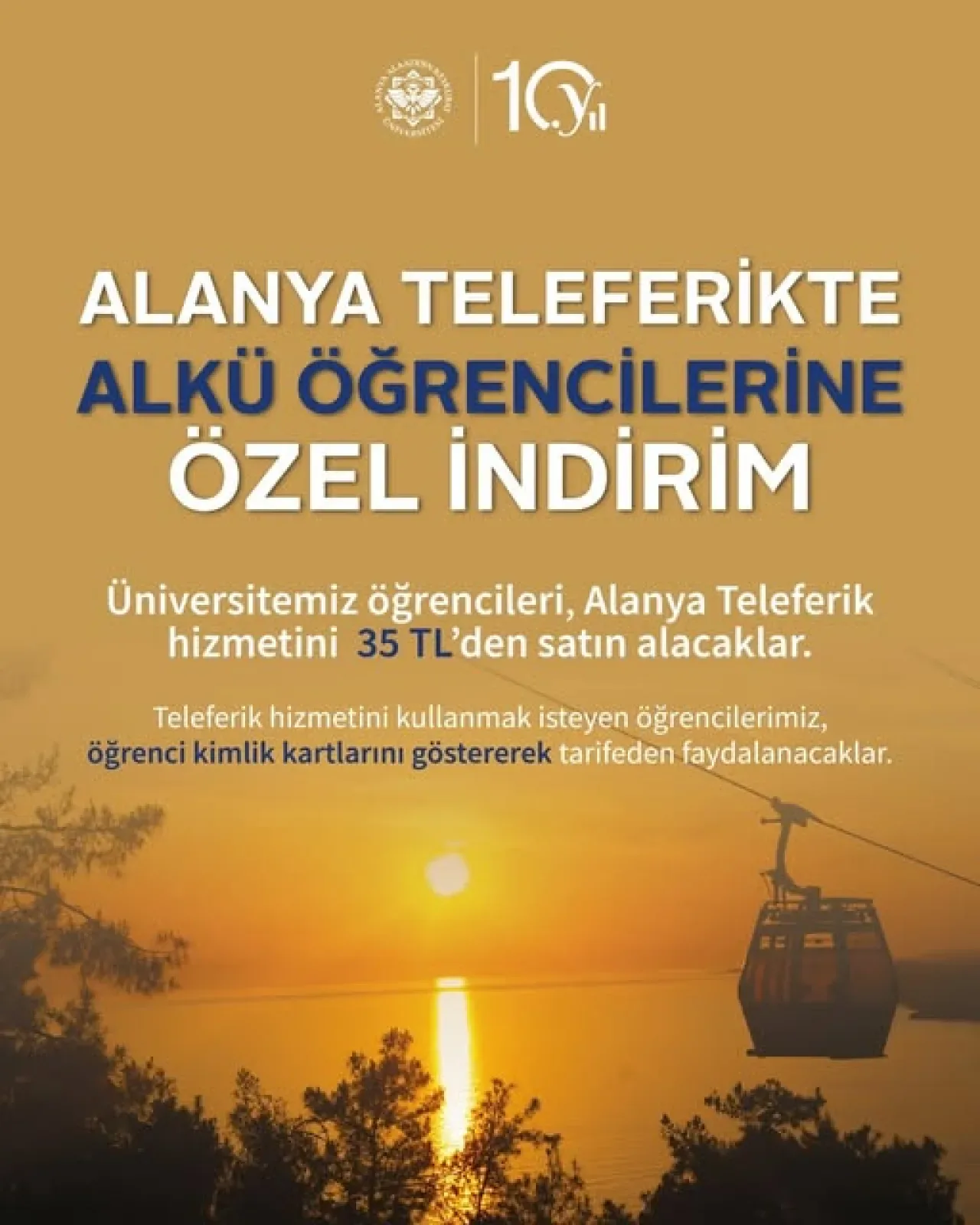 Alanya Teleferik'te Öğrencilere Yüzde 50'ye Varan İndirim Alanya Teleferik'te Öğrencilere Yüzde 50'ye Varan İndirim