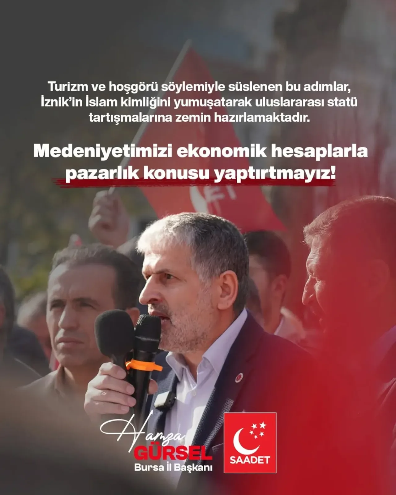 Saadet Partisi Bursa'dan İznik Açıklaması: "İznik'in İslam Kimliği Pazarlık Konusu Yapılamaz" Saadet Partisi Bursa'dan İznik Açıklaması: "İznik'in İslam Kimliği Pazarlık Konusu Yapılamaz"