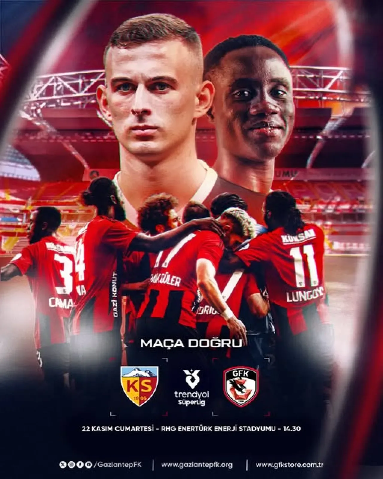 Gaziantep FK, Süper Lig'de Kayserispor ile Deplasmanda Karşılaşıyor Gaziantep FK, Süper Lig'de Kayserispor ile Deplasmanda Karşılaşıyor