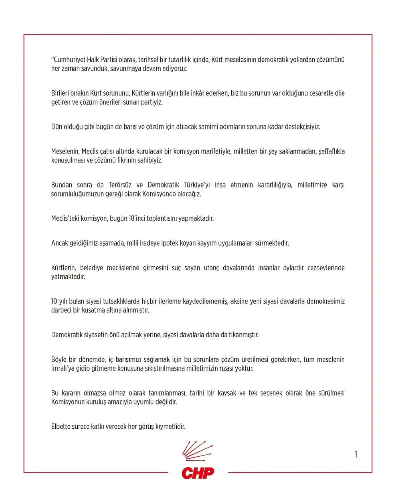 CHP Kadıköy İlçe Başkanlığı: "Barış, Demokrasi ve Adalet İçin Güçlü İradeye Sahibiz" CHP Kadıköy İlçe Başkanlığı: "Barış, Demokrasi ve Adalet İçin Güçlü İradeye Sahibiz"