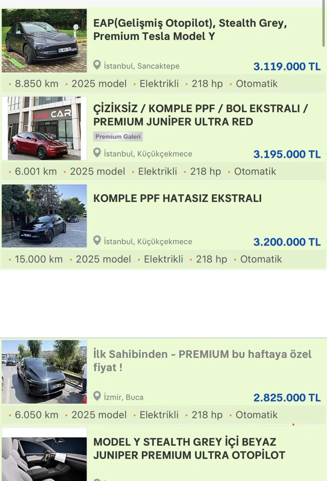 Tesla Model Y Premium Satıştan Kalkınca İkinci El Fiyatları Fırladı Tesla Model Y Premium Satıştan Kalkınca İkinci El Fiyatları Fırladı