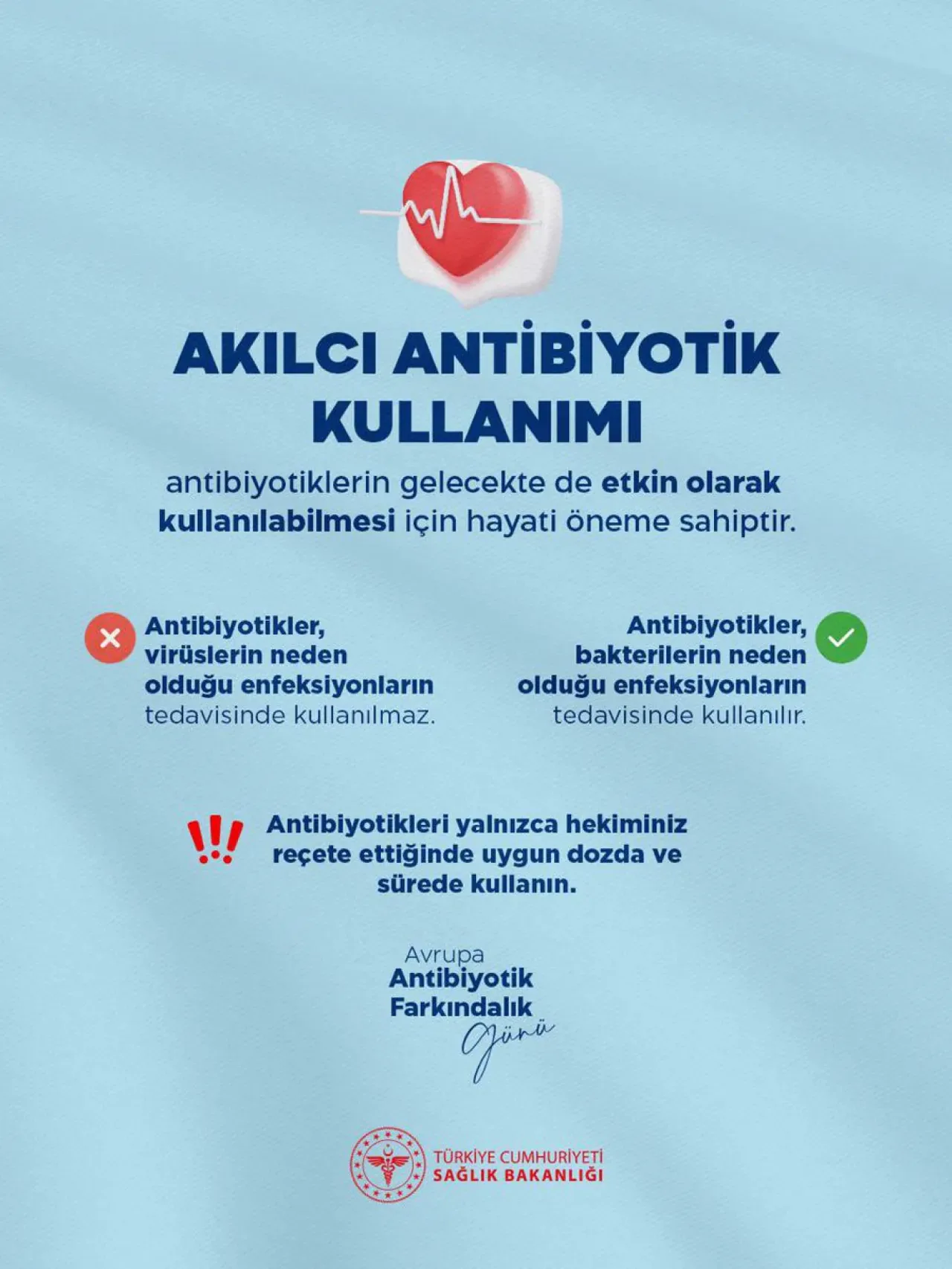 Sağlık Bakanlığı'ndan Akılcı Antibiyotik Kullanımı Uyarısı Sağlık Bakanlığı'ndan Akılcı Antibiyotik Kullanımı Uyarısı