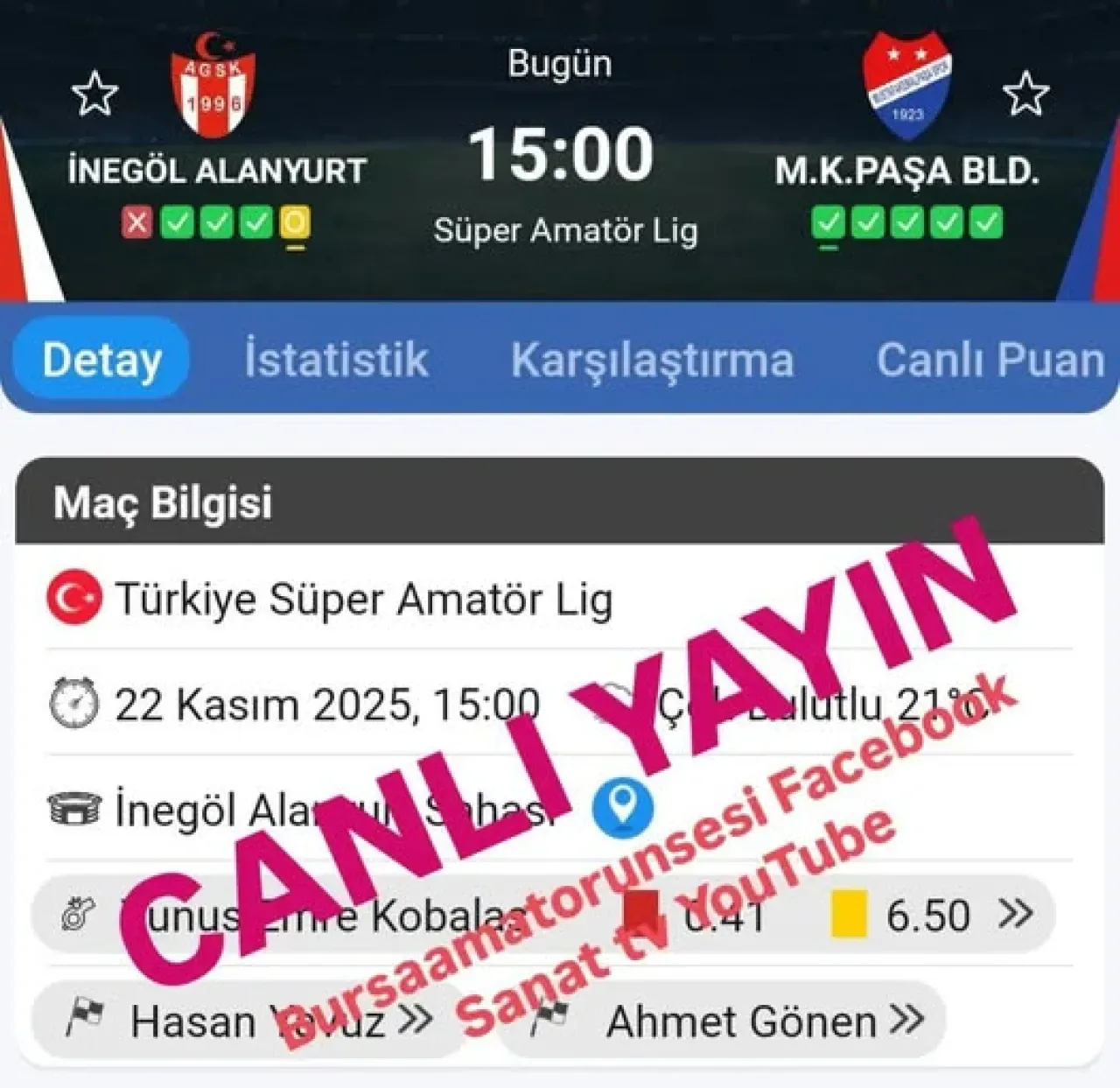 Bursa Mustafakemalpaşaspor ve Taraftarlarına Özel Canlı Yayın Duyurusu Bursa Mustafakemalpaşaspor ve Taraftarlarına Özel Canlı Yayın Duyurusu