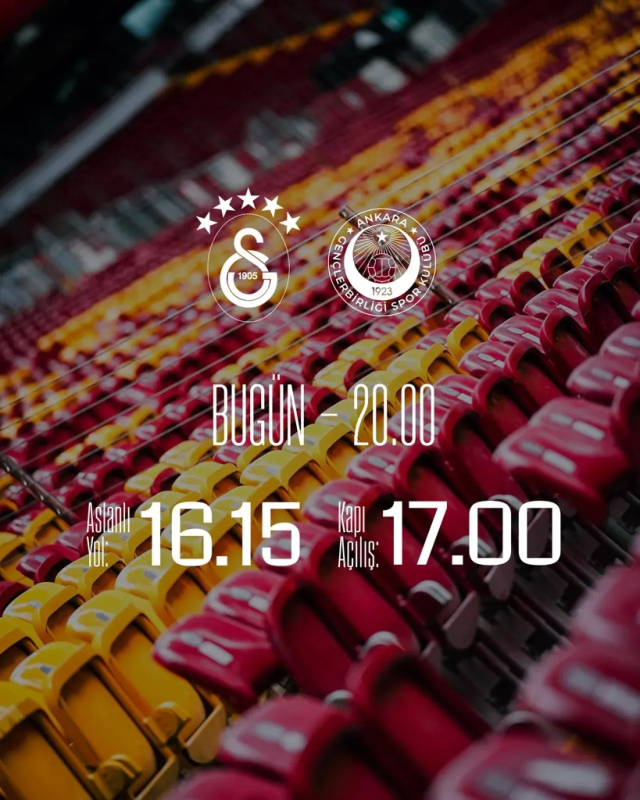 Galatasaray'ın Gençlerbirliği Maçında Stadyum ve Aslanlı Yol Açılış Saatleri Açıklandı Galatasaray'ın Gençlerbirliği Maçında Stadyum ve Aslanlı Yol Açılış Saatleri Açıklandı