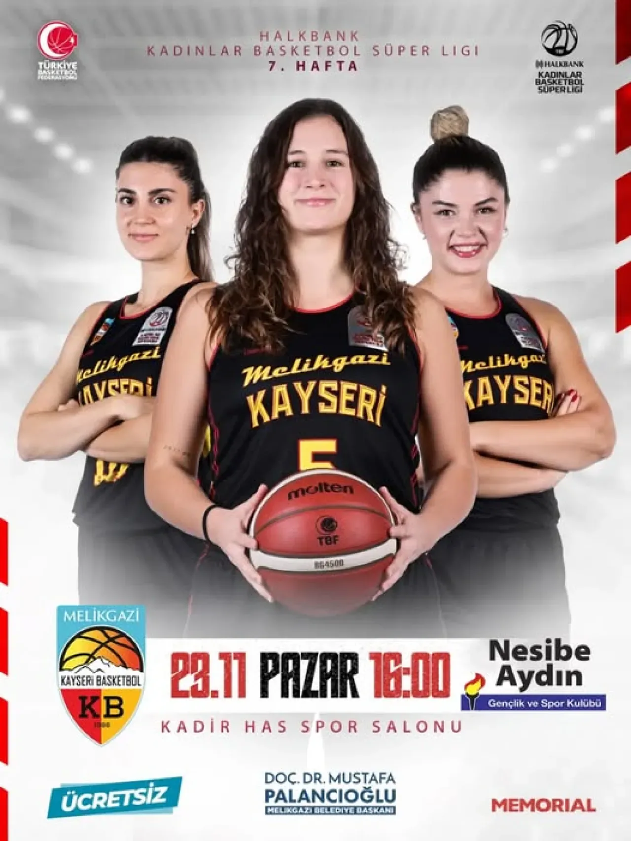 Melikgazi Belediyesi, Kayseri Basketbol Maçına Ücretsiz Davet Ediyor Melikgazi Belediyesi, Kayseri Basketbol Maçına Ücretsiz Davet Ediyor