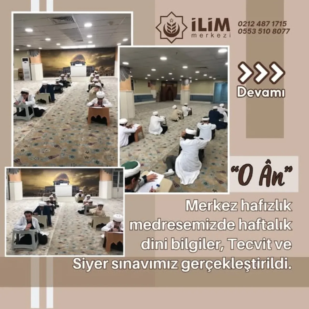 Başakşehir İlim Merkezi'nde Hafızlık Öğrencilerine Tecvit ve Siyer Sınavı Başakşehir İlim Merkezi'nde Hafızlık Öğrencilerine Tecvit ve Siyer Sınavı