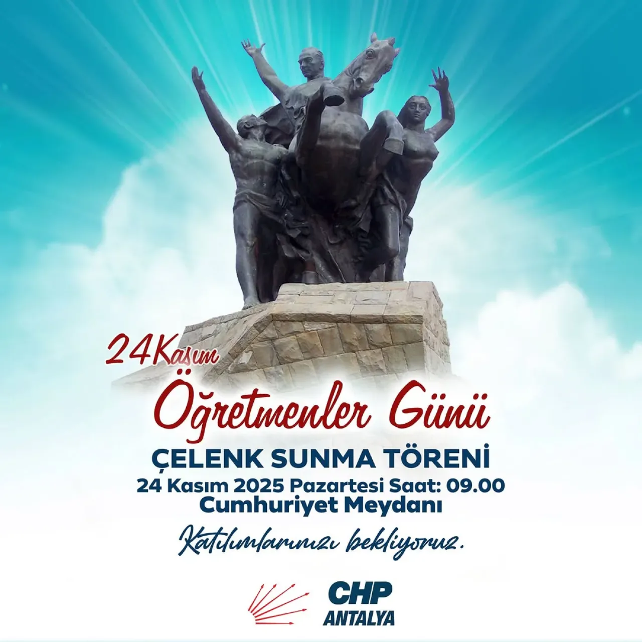 CHP Antalya'dan 24 Kasım Öğretmenler Günü İçin Çelenk Sunma Töreni CHP Antalya'dan 24 Kasım Öğretmenler Günü İçin Çelenk Sunma Töreni