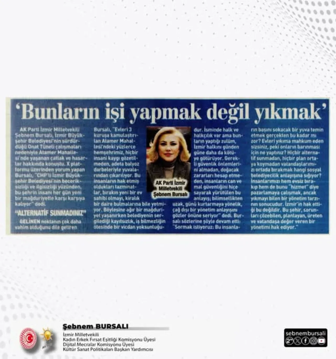 Şebnem Bursalı, Yeniasır Gazetesi'ne Açıklamalarda Bulundu Şebnem Bursalı, Yeniasır Gazetesi'ne Açıklamalarda Bulundu