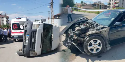 Yüksekova'da Korkutan Kaza: Minibüs ve Otomobil Çarpıştı