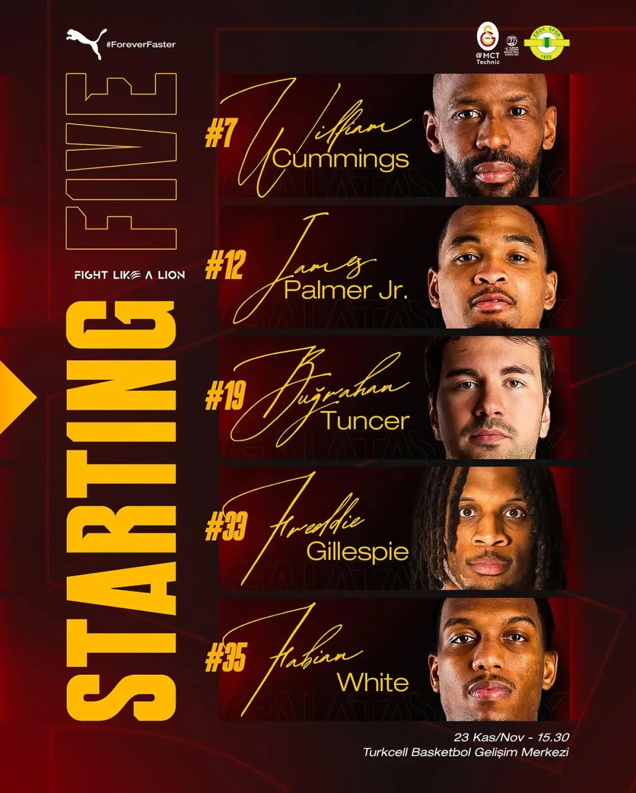 Galatasaray Basketbol Takımı, Esenler Erokspor Karşısında İlk Beşini Açıkladı Galatasaray Basketbol Takımı, Esenler Erokspor Karşısında İlk Beşini Açıkladı