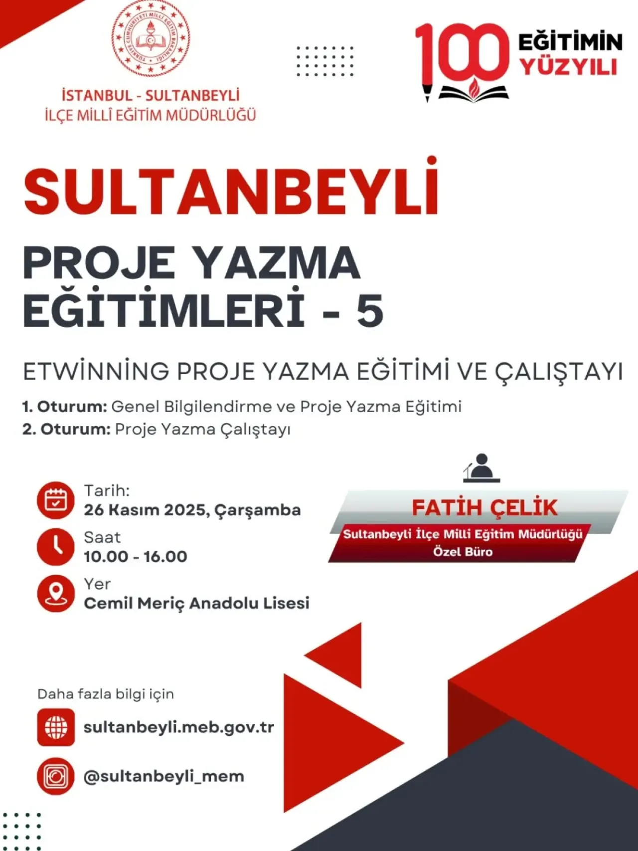 Sultanbeyli'de Öğretmenlere Yönelik Etwinning Proje Yazma Eğitimi Düzenlendi Sultanbeyli'de Öğretmenlere Yönelik Etwinning Proje Yazma Eğitimi Düzenlendi