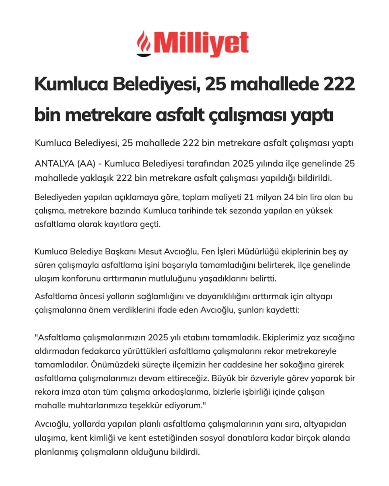 Kumluca Belediyesi 2025 Yılında Rekor Asfaltlama Çalışmalarına İmza Attı Kumluca Belediyesi 2025 Yılında Rekor Asfaltlama Çalışmalarına İmza Attı